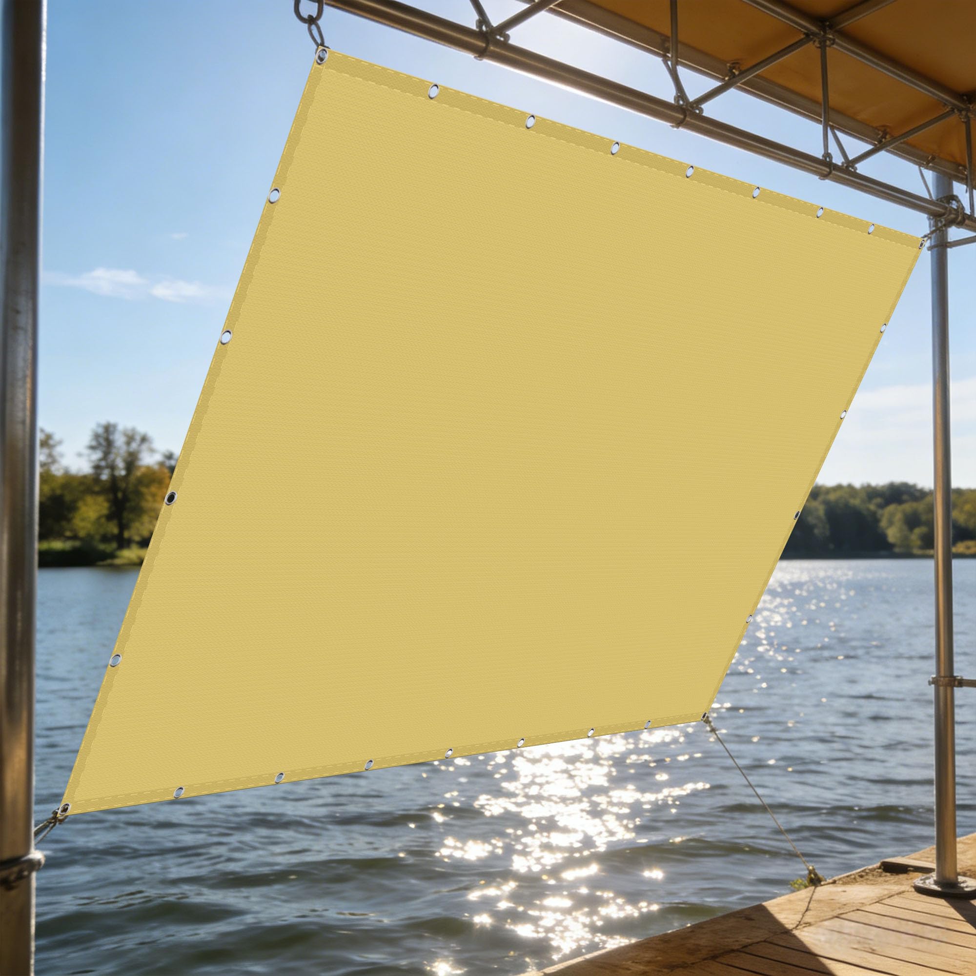 Voiles d'ombrage 2.5x3.5m polyester anti-déchirure jaune sable pour terrasse