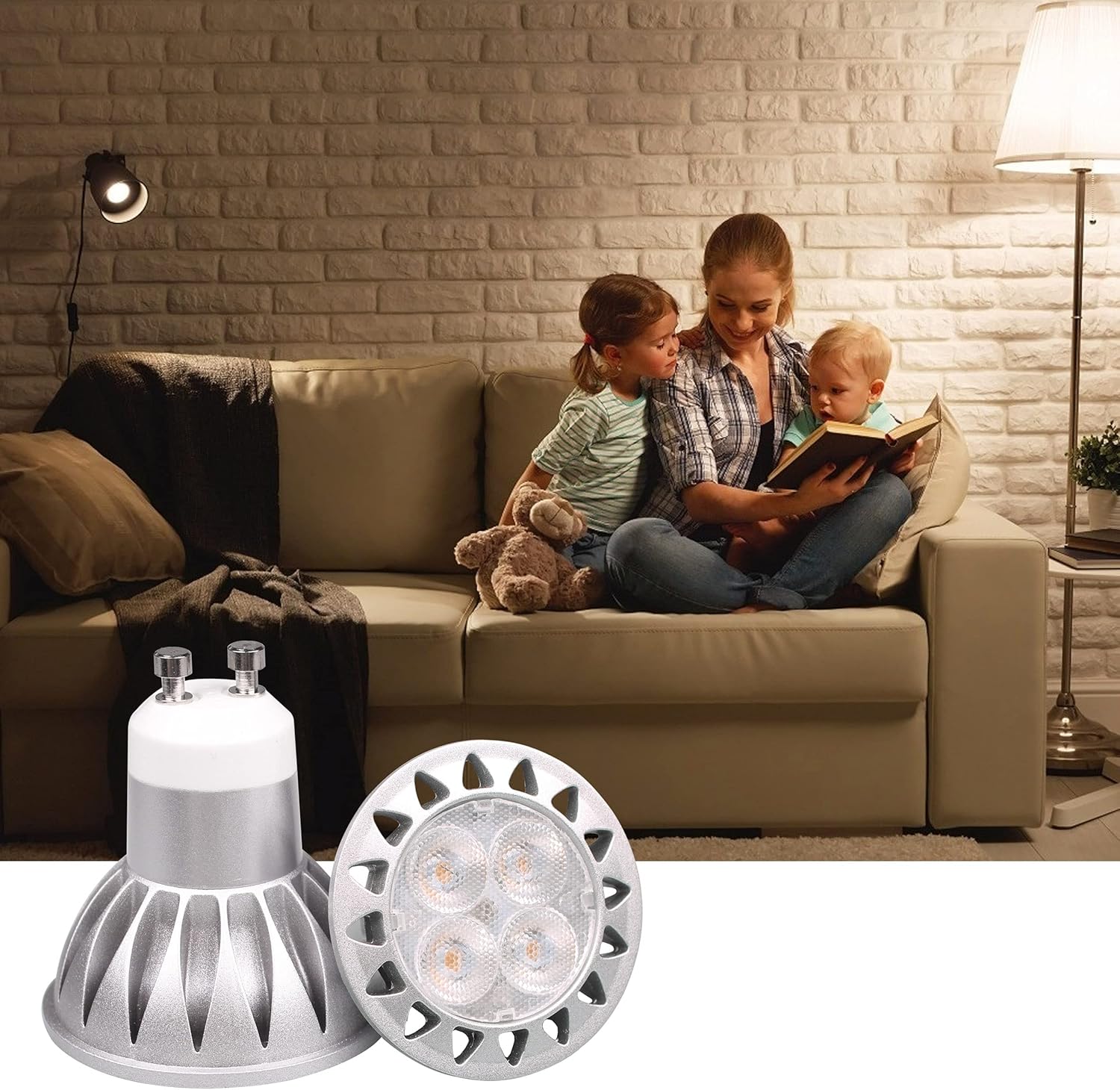 ALIDE GU10 Led Bulbs 4000K Dimmable Natural White,25W 35W 50W Equivalent, AC120V 5W Dimmable GU10 Led Spotlight Track Light Bulbs,450LM,38 Degrees,6Pack