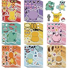 24Sheets Make-a-face Cartoon Pet Sticker for Kids,Make Your Own Mixed & Matched with 8 Designed Characters Sticker for Birthday Party Supplies Favors Class Reward Make Your Own Stickers PKM24