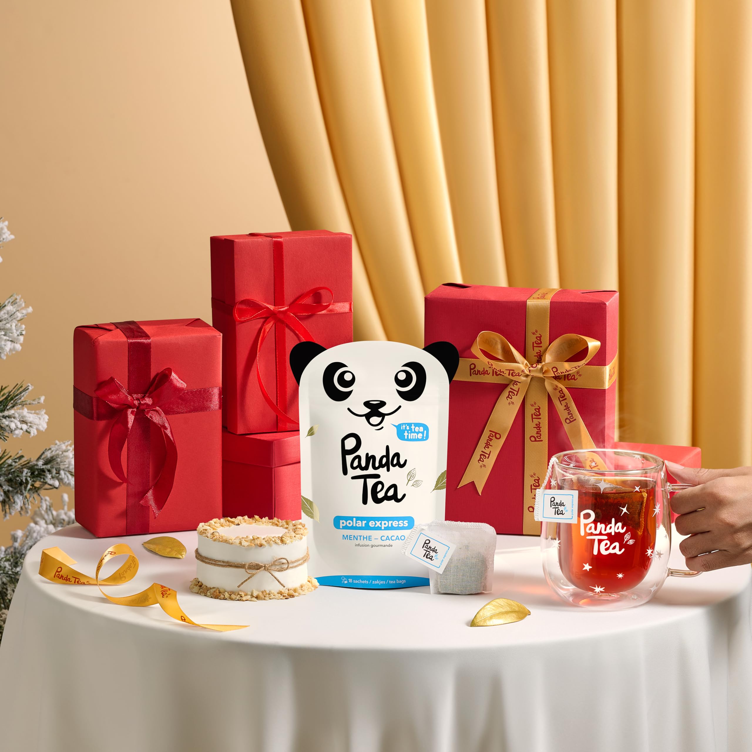 Panda tea – Calendrier de l'Avent 2025 Thés & Infusion Bio – Coffret Cadeau – Assortiment de 24 sachets Mousselines – Calendrier de l’Avent pour Femme & Homme