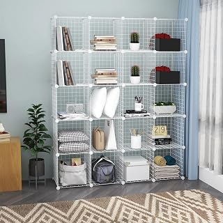 DECORELAX Tel Küp Çok Amaçlı Organizer Raf Beyaz 33cm Mutfak, Oyuncak, Kiler, Depolama Rafı (Beyaz, 20'li)