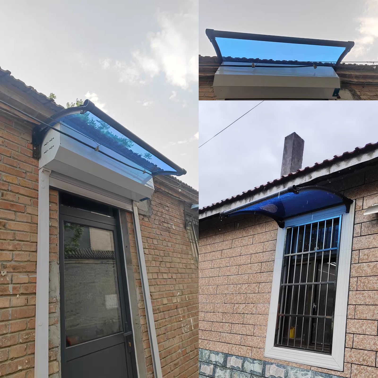 Schutzdach für Türen, Fenstermarkise, strapazierfähig, 80 x 140 cm, Waschbecken-Design, wetterbeständig, für den Außenbereich, stilvoller Schutz für Zuhause