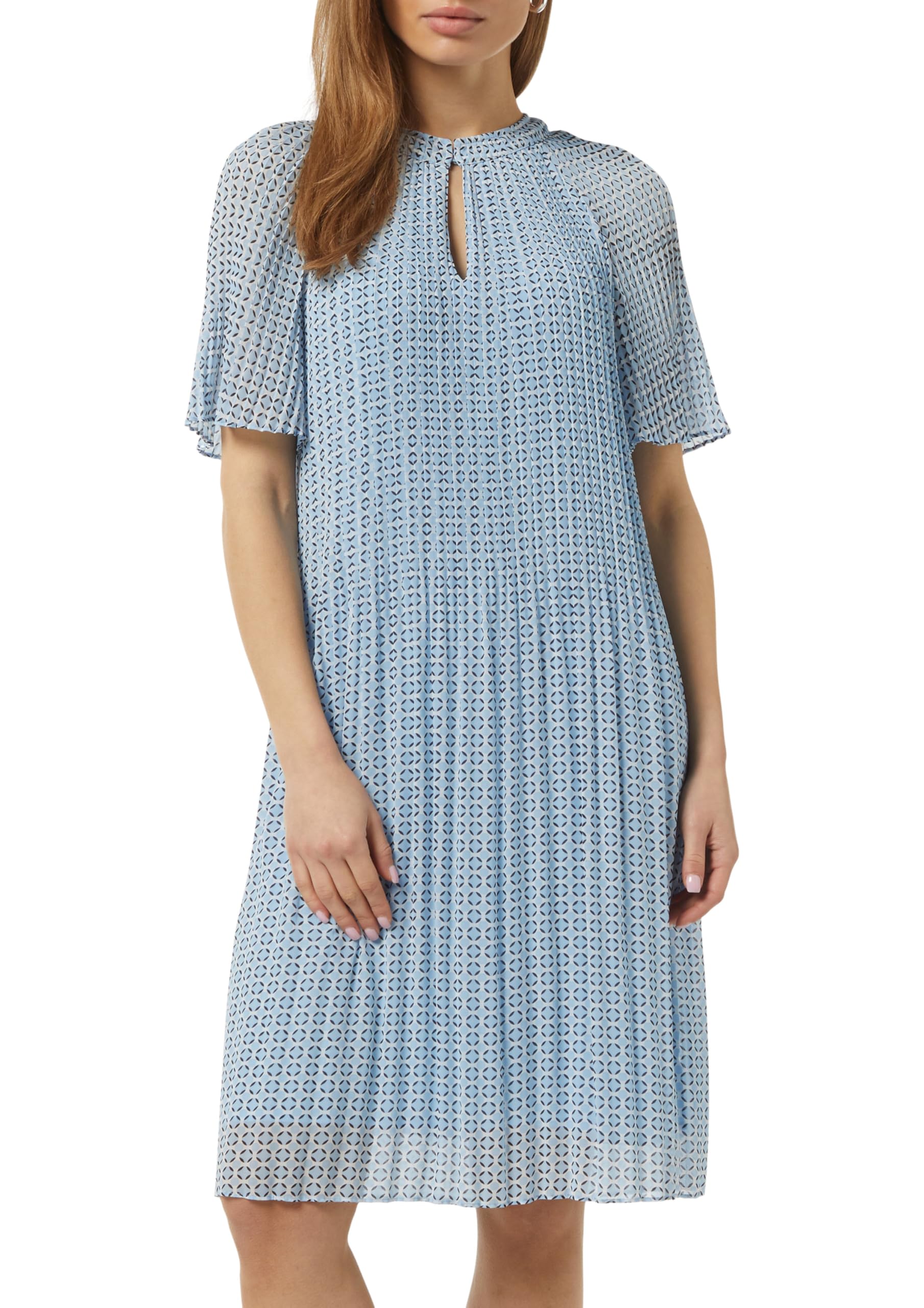 comma Fließendes Plissee-Kleid aus Chiffon