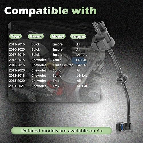 Miniatura 3 de Evap Vapor Canister Purge Solenoid L4 1.4L Válvula de control de ventilación compatible con 13-20 Encore - 12-15 Cruze / 2016 Cruze Limited / 12-20