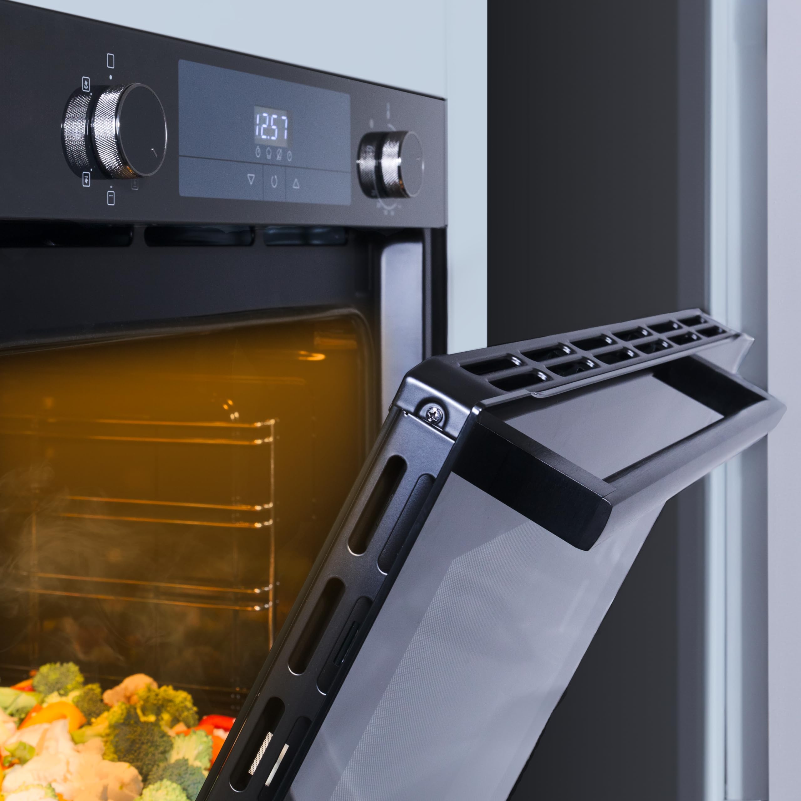 Cecotec Piekarnik wielofunkcyjny Wbudowany 60cm Bolero Hexa M226000 Glass Black A. 2800W, 72L, 7 funkcji, tryb Grill, Fan Assisted Grill, Tryb konwekcji, Defrost, Steam Base X2, Steam EasyClean i