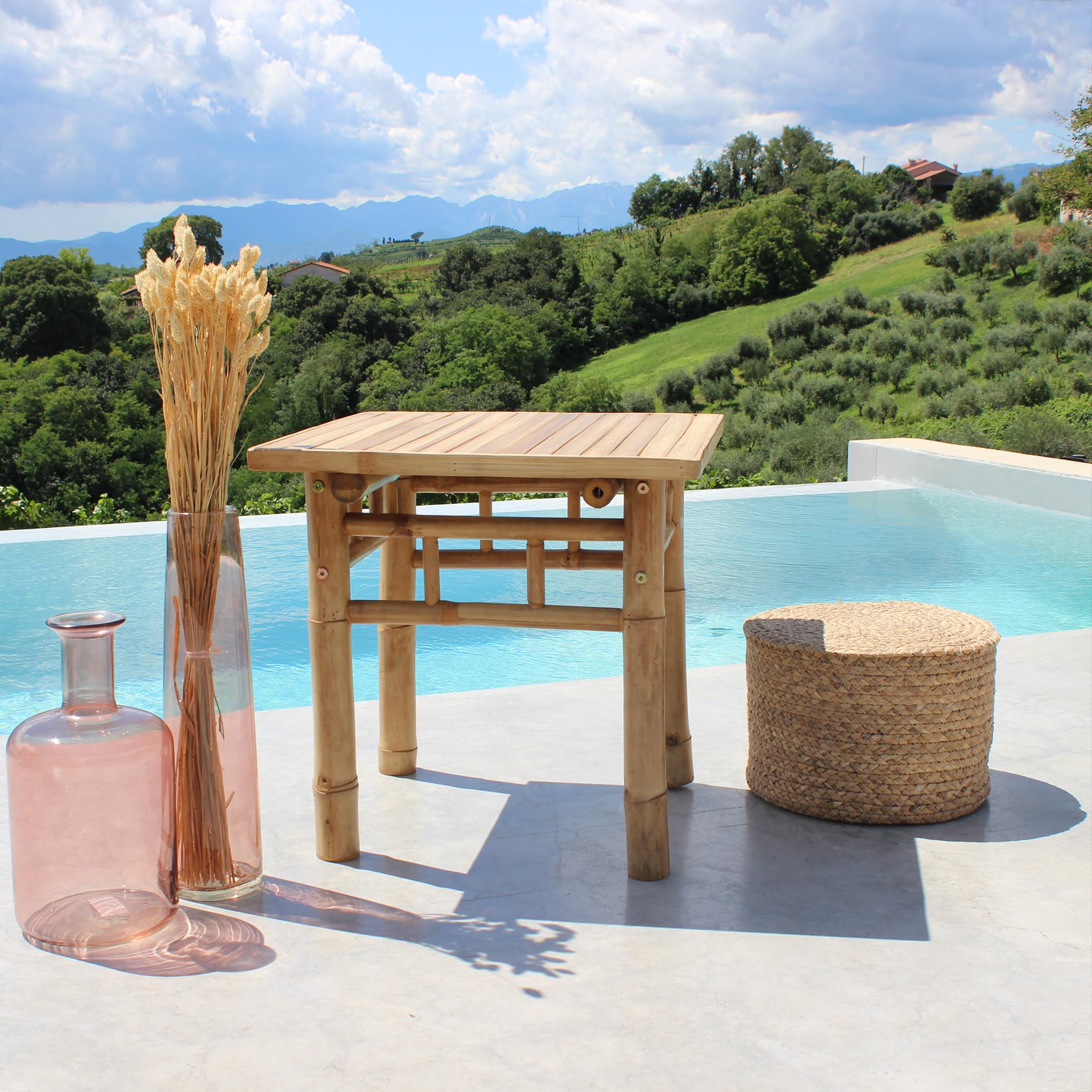 Tavolo da giardino in bamboo - AVIATOR Marrone