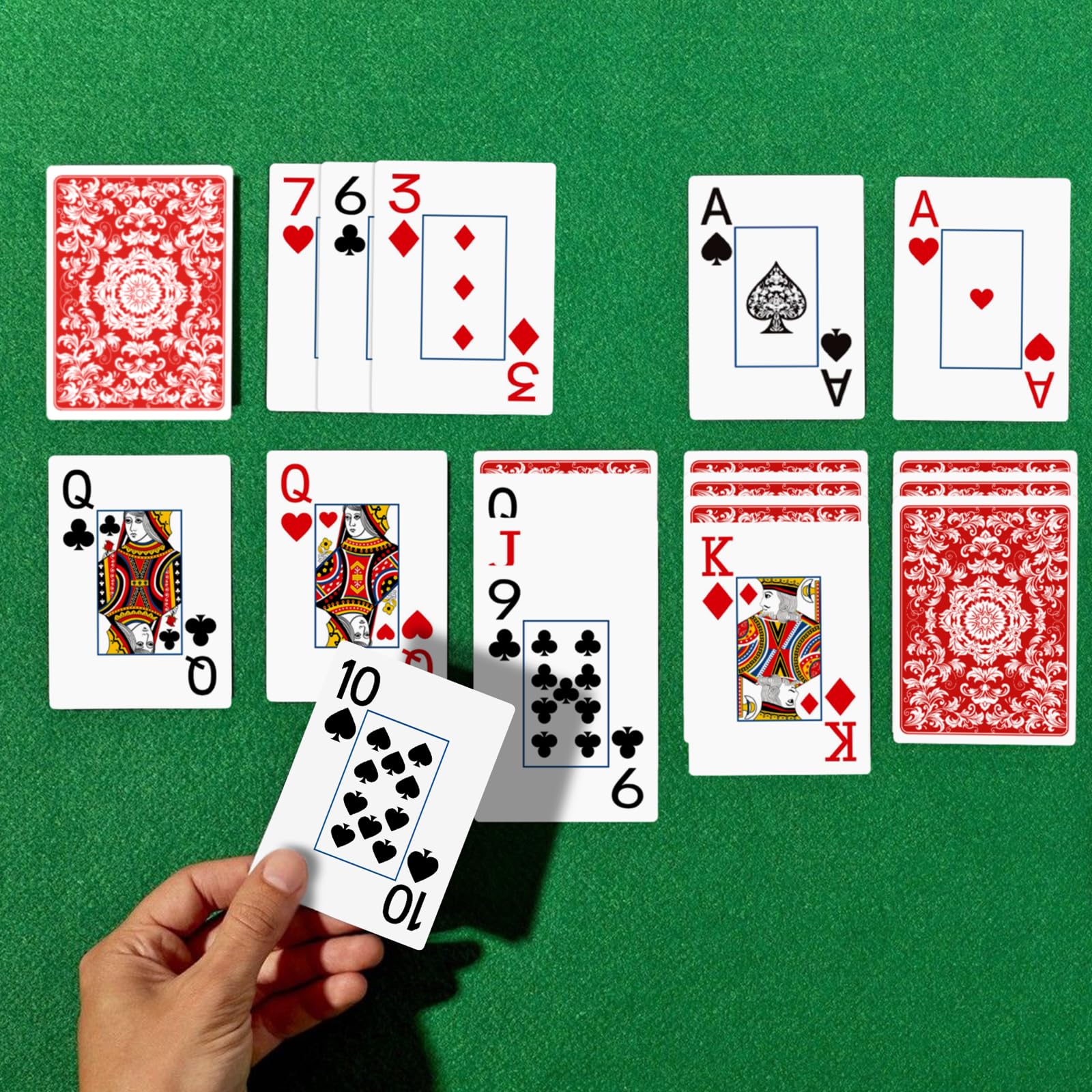 Playing Cards,Deck of Cards,Playing Card 2 Pack,Poker Cards Set,Jumbo Large Print Playing Cards for Adults Seniors,Card Games for Family Game Night Party (Blue and Red)