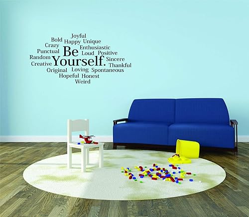 Miniatura 5 de Adhesivo adhesivo de pared para despegar y pegar: Be Yourself Inspirador Vida Cita Diseño Decoración Dormitorio Baño Sala de estar Cuadro Arte