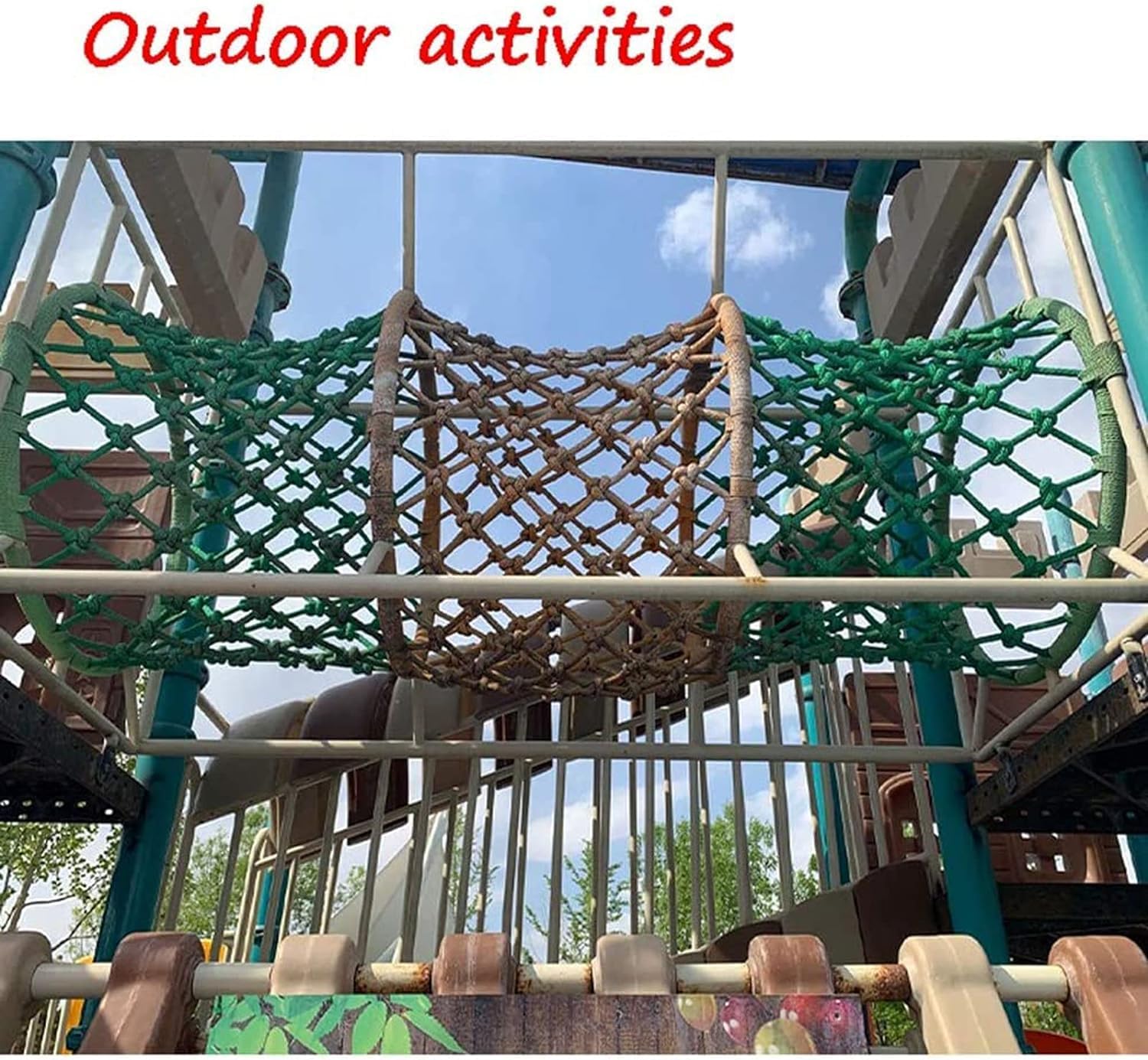 Children's Climbing net Outdoor Climbing Net, Playground Climbing Cargo Net, Swing Net, for Outdoor Play Sets(2 * 4m(6.6 * 12.12ft))