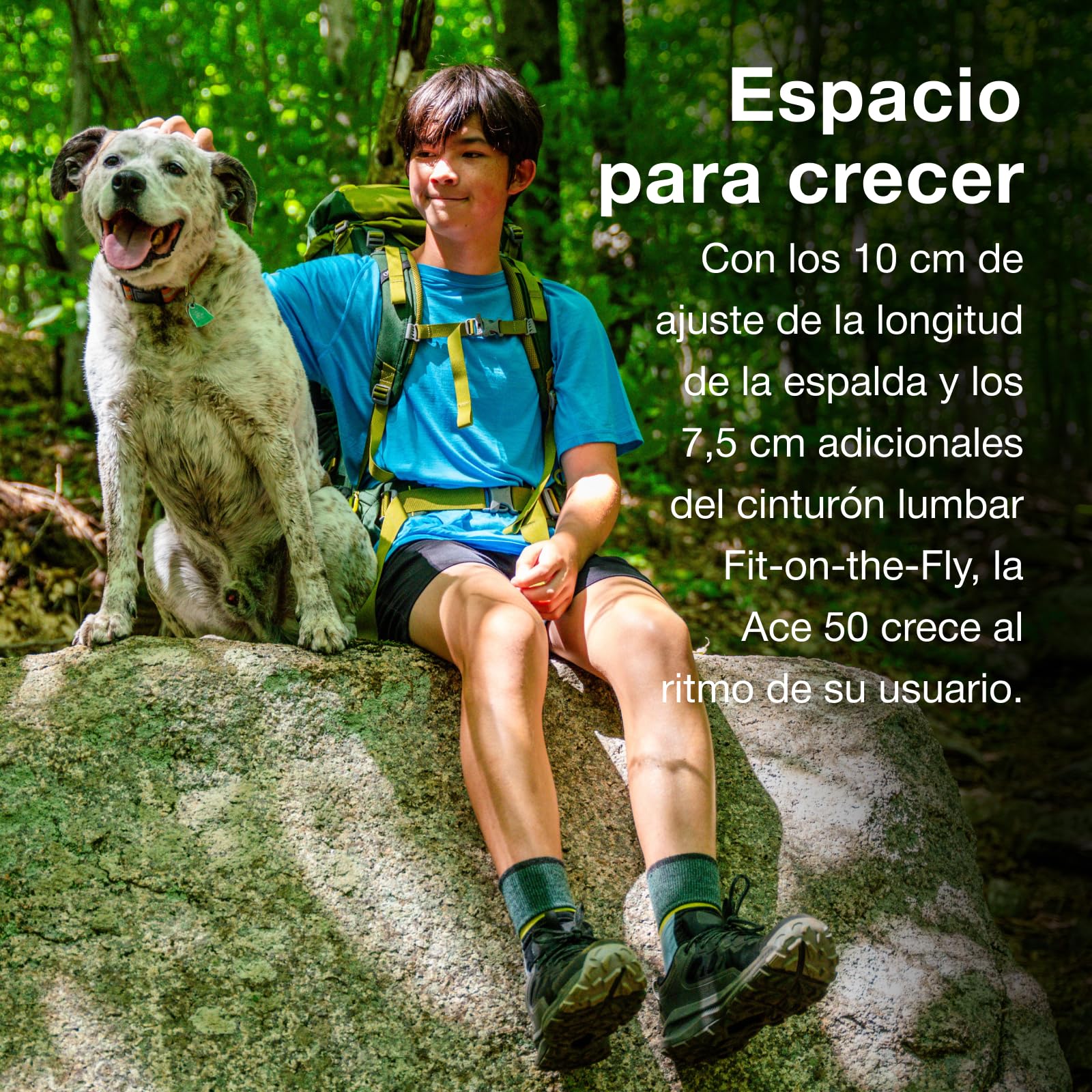 Osprey Ace Mochila de trekking infantil, 50L, Green Canopy/Matcha Green