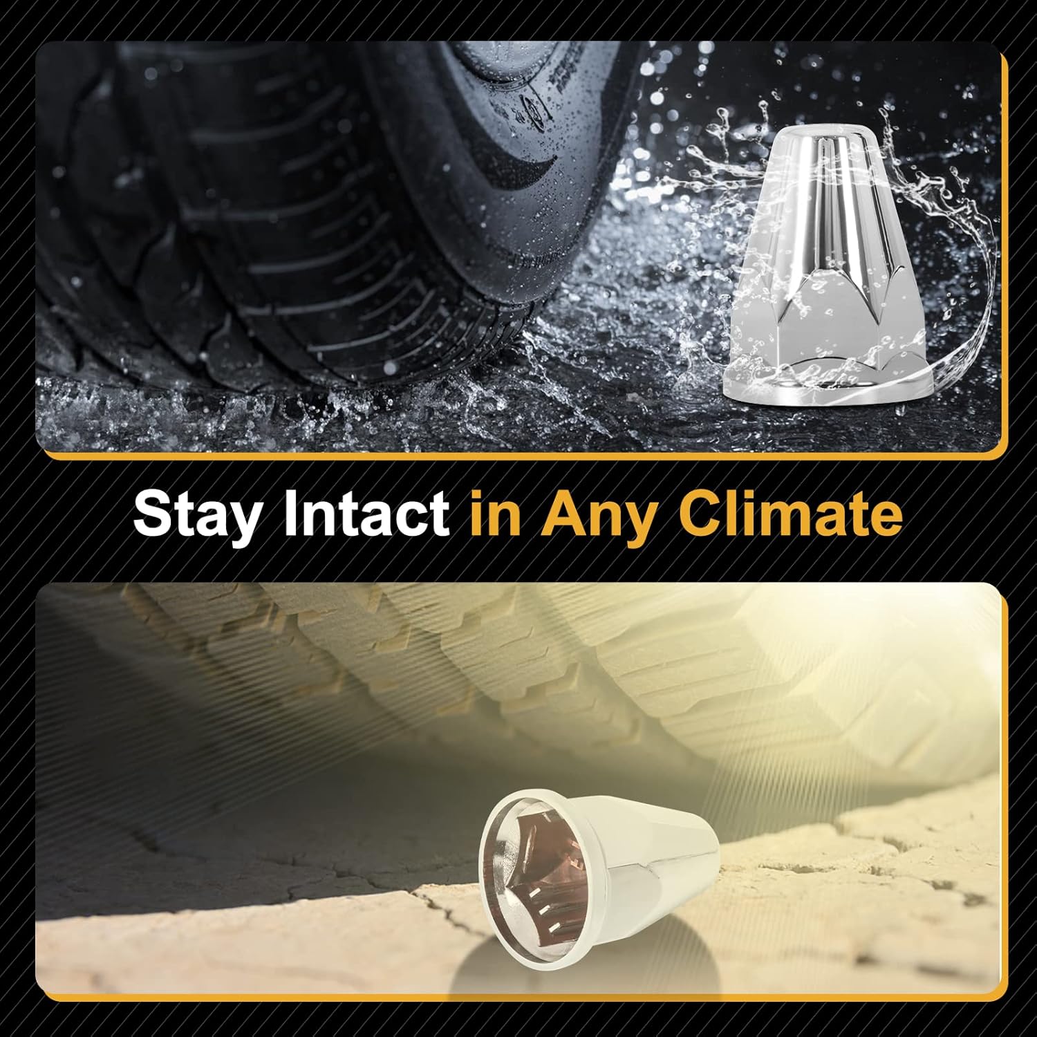 40Pcs Lug Nut Covers 33mm Bullet Flanged ABS Chrome Plastic Push-on Anti-Rust Standard Flanged Nut Covers for Semi Trucks, Trailers, Trucks, RVs