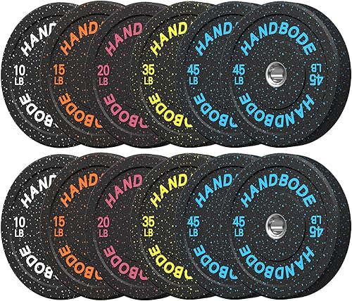 Miniatura 14 de Placas de Parachoques de 2 Pulgadas de Alto Rebote, Juego de Placas de Peso Olímpico 45/100/160/190/260/300lb, Juego de Placas de Peso de Barra para