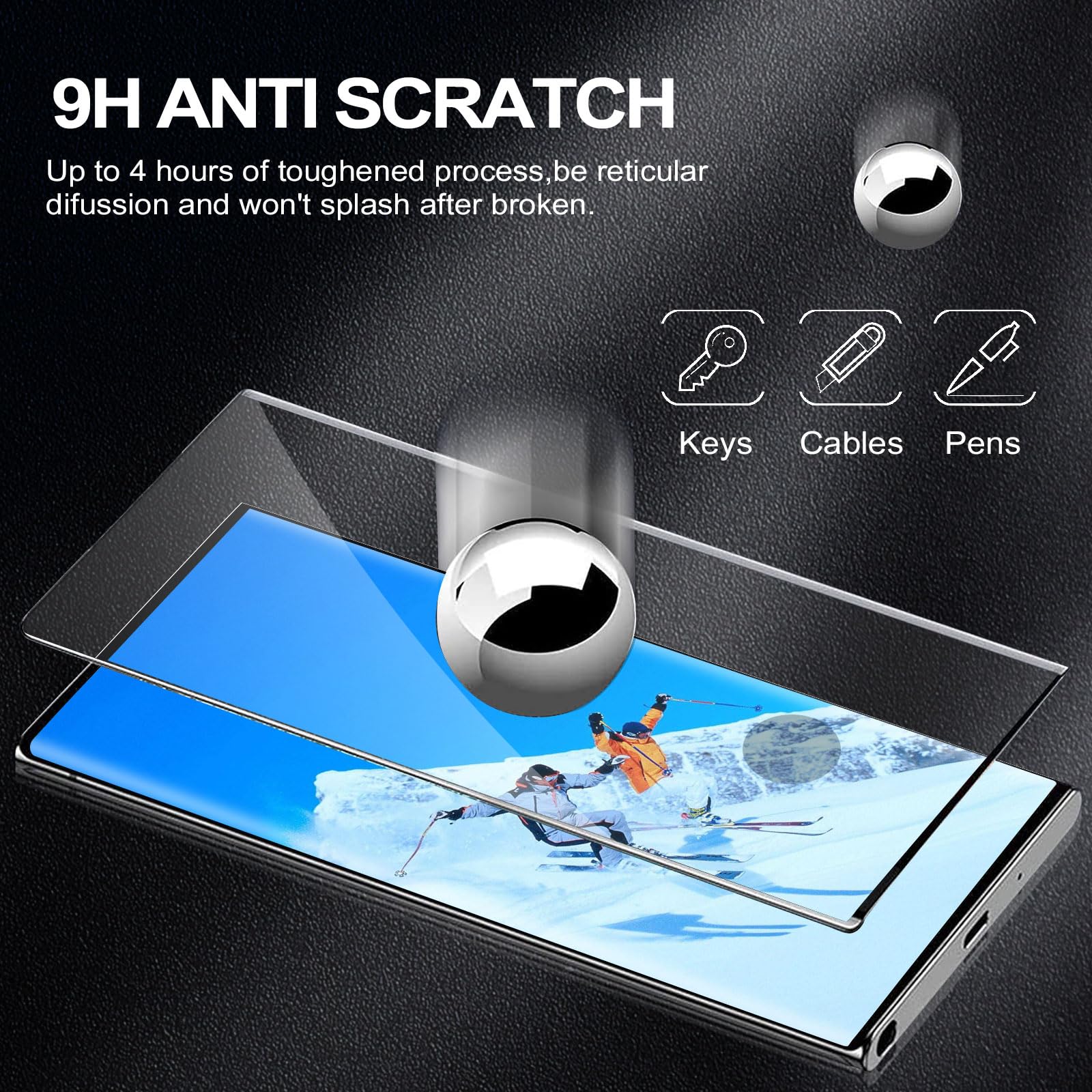 Protector de pantalla para OnePlus 12R, vidrio templado de dureza 9H con protector de lente de cámara, compatible con sensor de huellas dactilares, sin burbujas, resistente a los arañazos para OnePlus