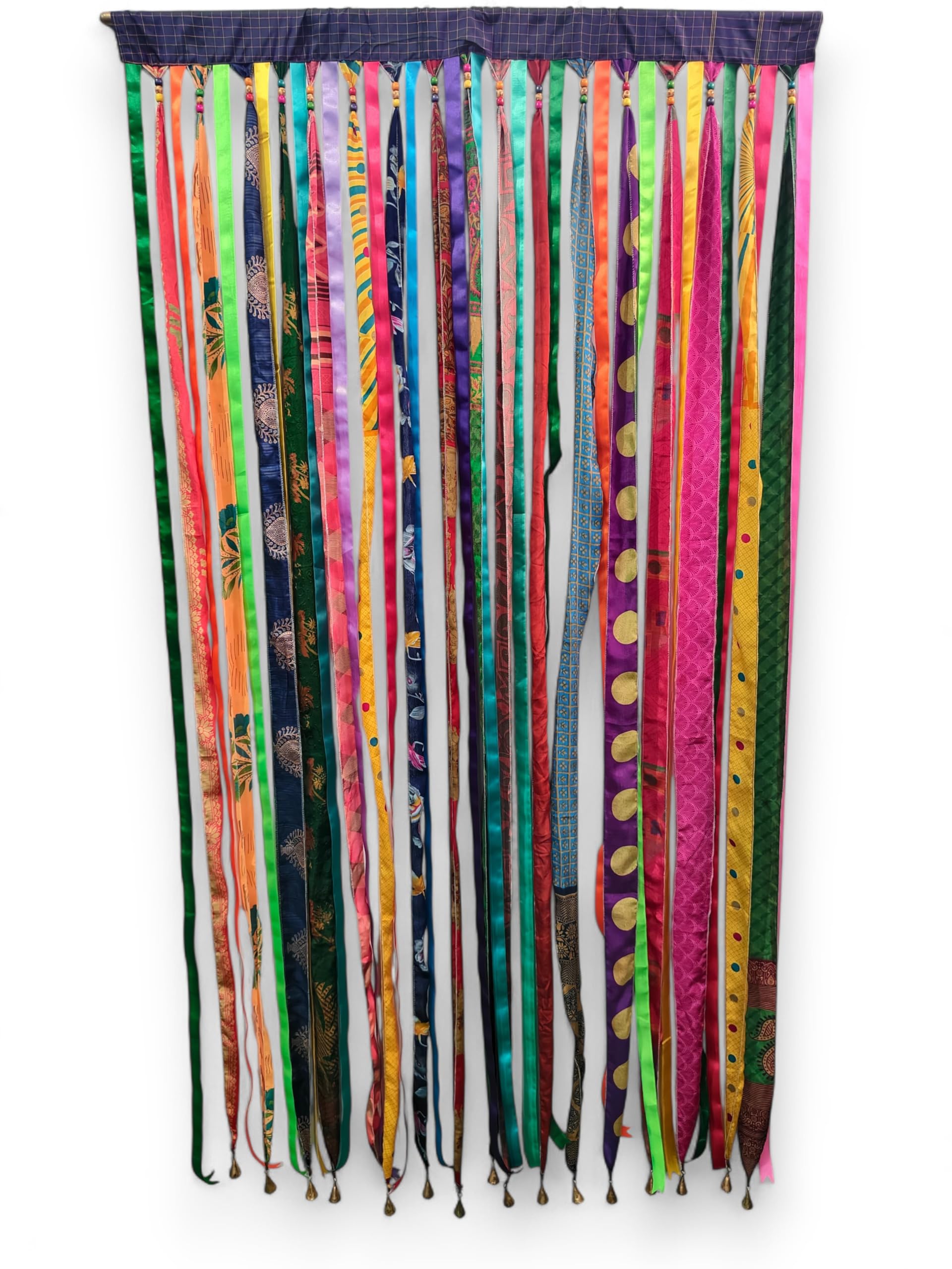 Mango Gifts Mehrfarbiger Bandvorhang mit Stangendurchzug - Raumteiler - Lichtfilterung - Für Wohnzimmer, Schlafzimmer - 216 x 114 cm