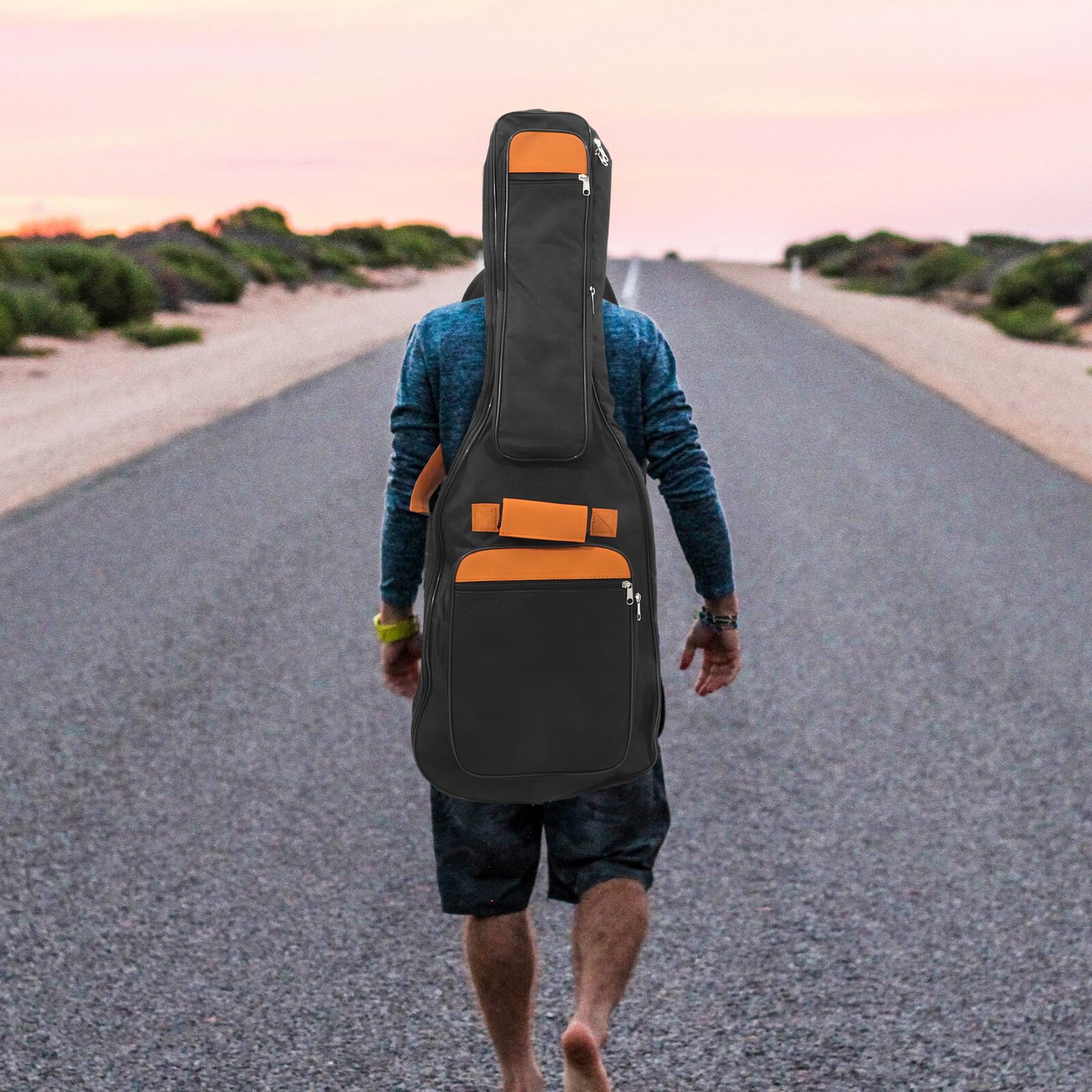 ERINGOGO Schwarze Canvas E-gitarrentasche mit Tragegriff, Leicht
