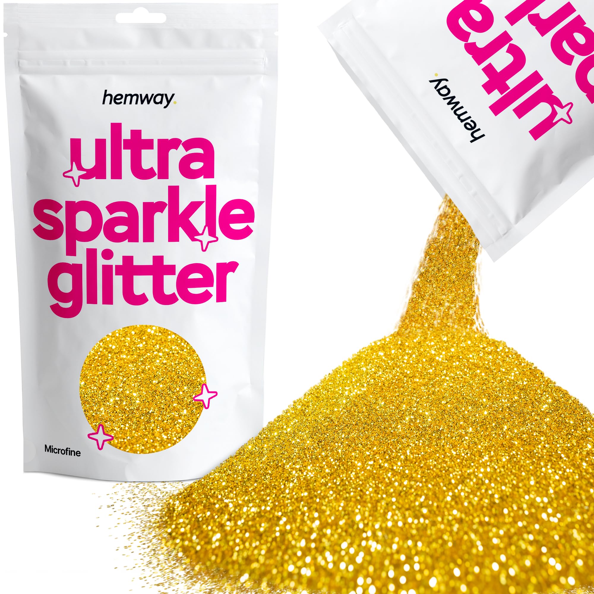 Hemway Ultra Sparkle Glitter Baby Pink Iridescent 100g Fine | Glitter for Arts & Craft, Makeup, Nail Art, Crafting, Card Making, Sparkle Decoration — view 22