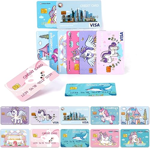 Tarjetas de crédito falsas para niños, tarjetas de crédito de juego de tarjetas de crédito de débito para niñas y niños, tarjetas de juguete falsas,