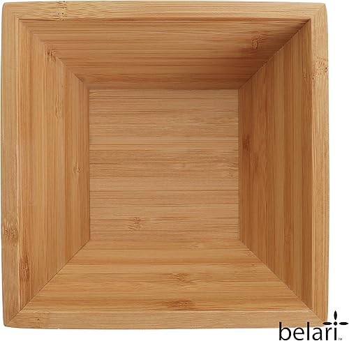 Miniatura 5 de Juego de cuencos de bambú de 6.25 pulgadas, cuencos reutilizables de bambú, cuencos cuadrados de bambú, vajilla de madera, cuencos de bambú para