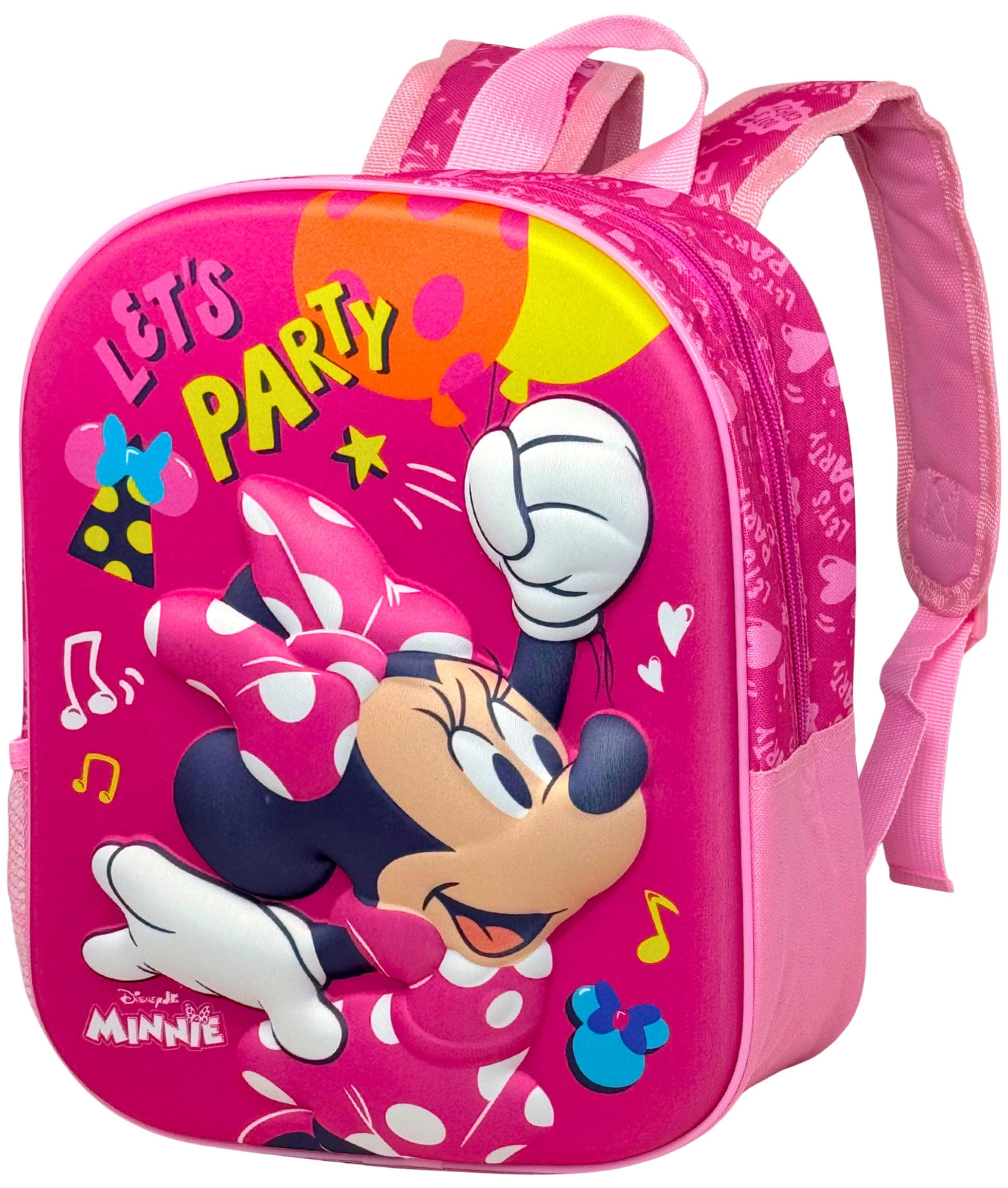 Clondo Zaino Asilo 3D 31×26×11 cm – Zainetto per Bambina – Per Minnie Fan – Poliestere Resistente – Spallacci Imbottiti e Tasche Laterali – Perfetto Nido e Viaggio – Unisex 2‑6 anni