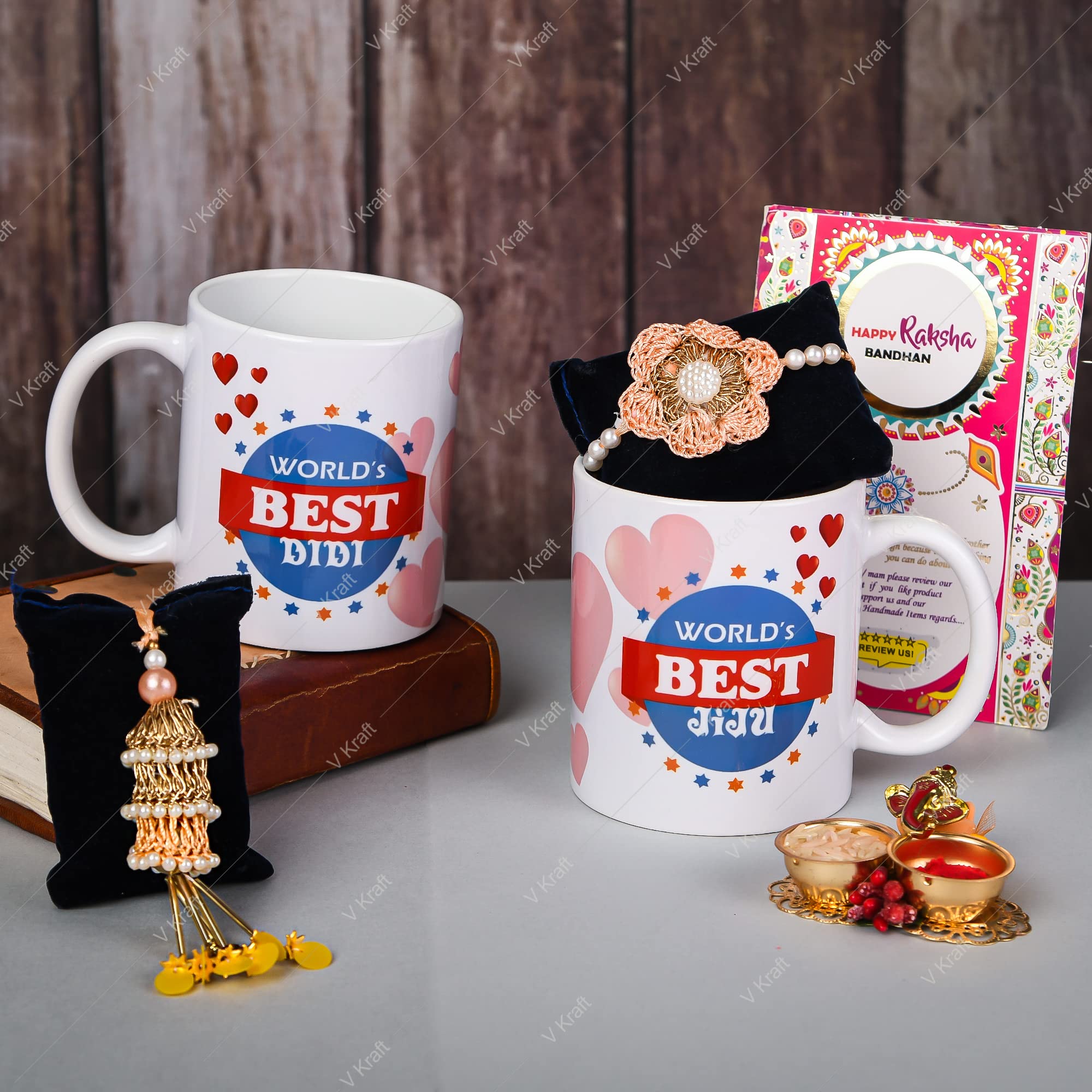 V Kraft "Worlds Best DIDI JIJU Printed White Color Coffee Mug with Designer Rakhi for didi jiju with roli chawal and Rakhi Special Wishes Card |330 ml (White 04) (B0B5PCTH5J) Amazon Price History, Amazon Price Tracker