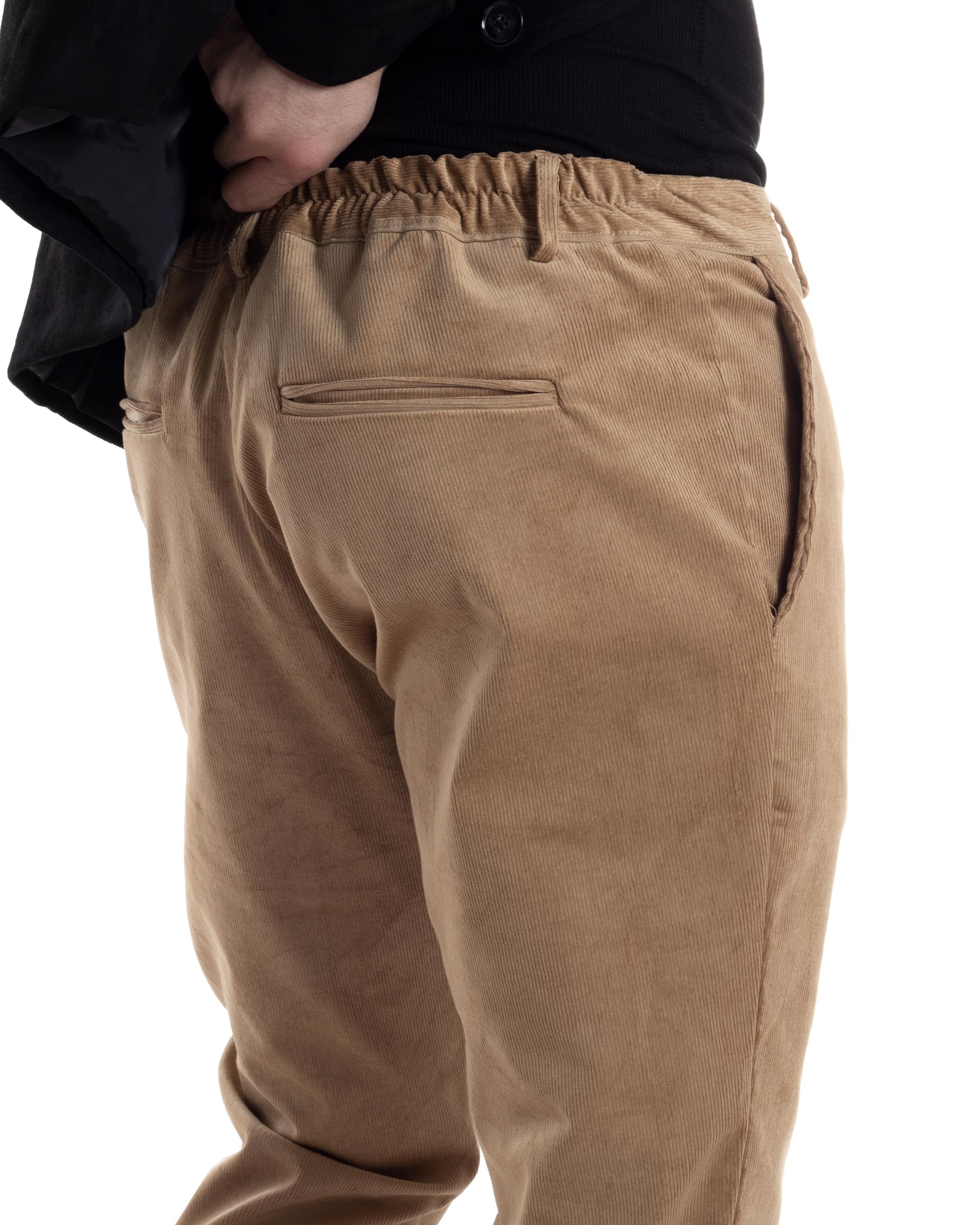 Pantaloni Uomo Tasca America con Pinces Classico Velluto Costine Casual Vari Colori