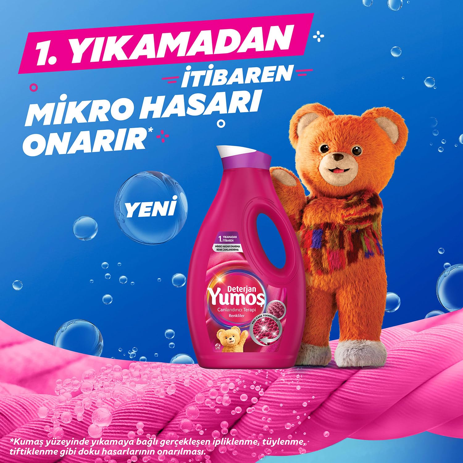 Yumoş Sıvı Çamaşır Deterjanı Canlandırıcı Terapi Renkliler İçin 1690 ml