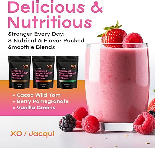 Miniatura 2 de XO Jacqui - Proteína en polvo de apoyo para la menopausia - 100 orgánica - Apoyo para todas las etapas de la menopausia - Densidad muscular magra y