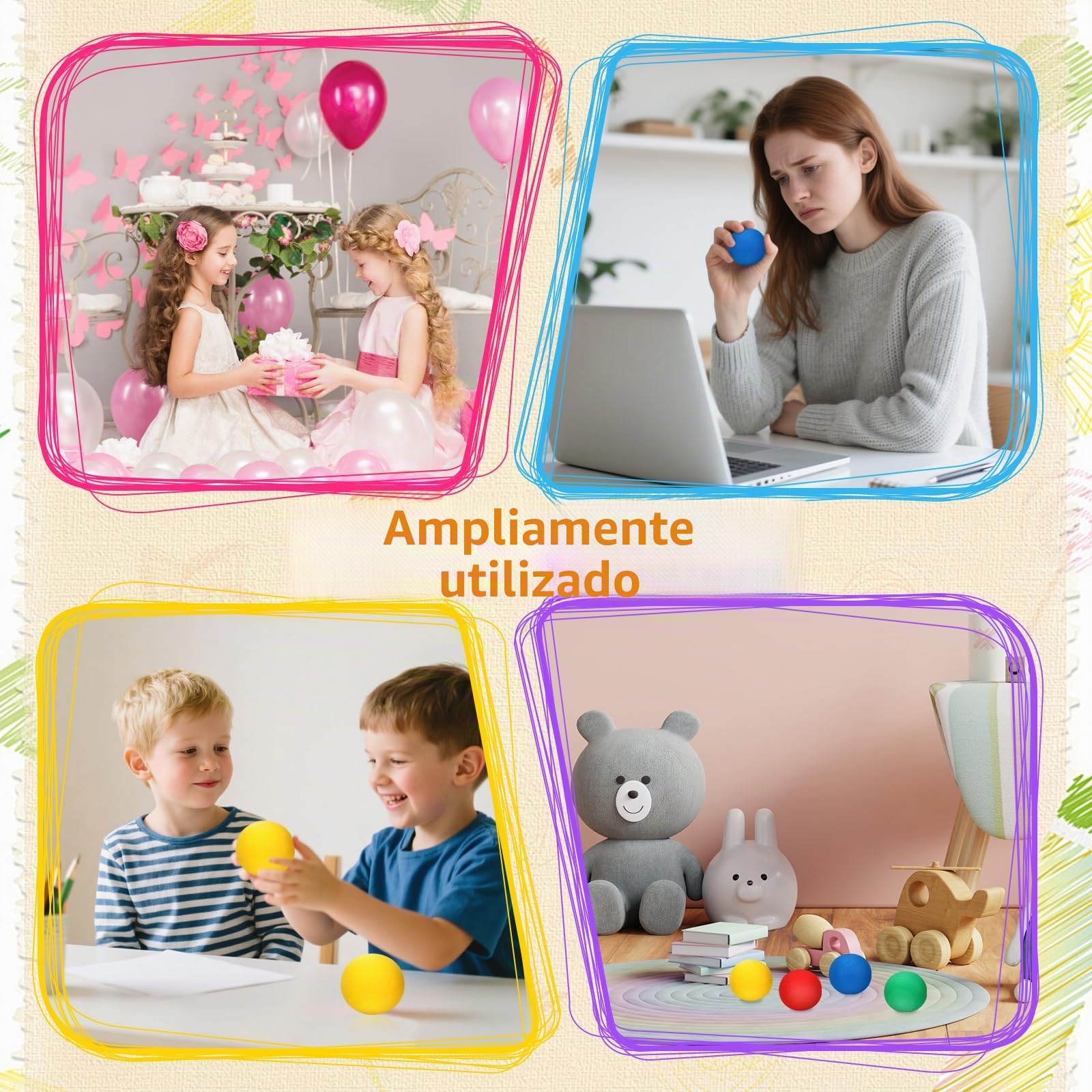 Tapvai 12 pelotas blandas, 6 cm, bola de espuma EVA, juegos interiores para niños