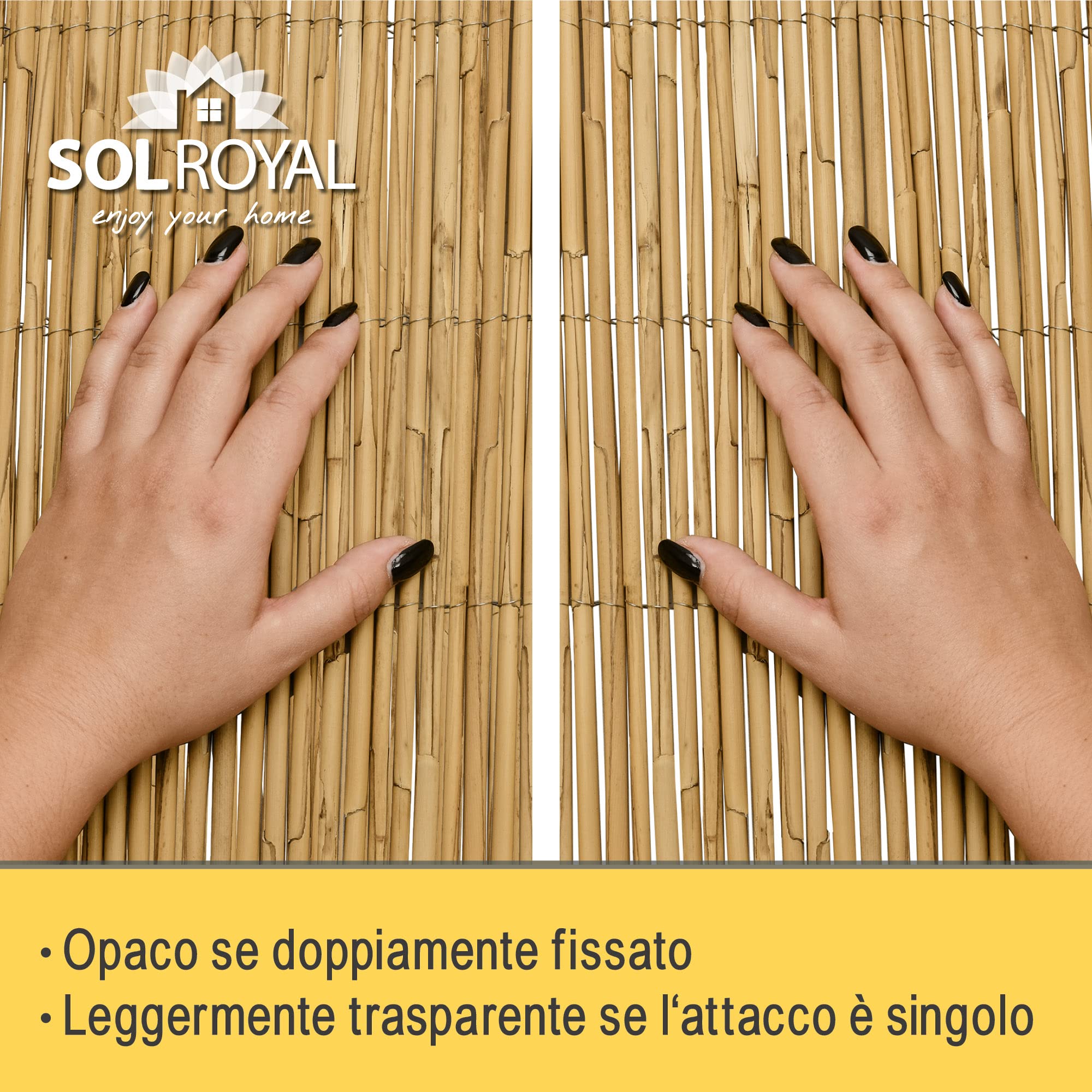 Sol Vision S36 Recinzione Canniccio Premium 90x300cm Frangivento Frangivista Giardino Balcone