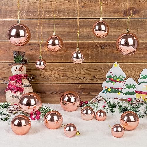 Vista 225 de AMS - Adornos chapados, bolas de Navidad, para decoración de fiestas de vacaciones, colección de árbol para boda, Acción de Gracias, fiesta