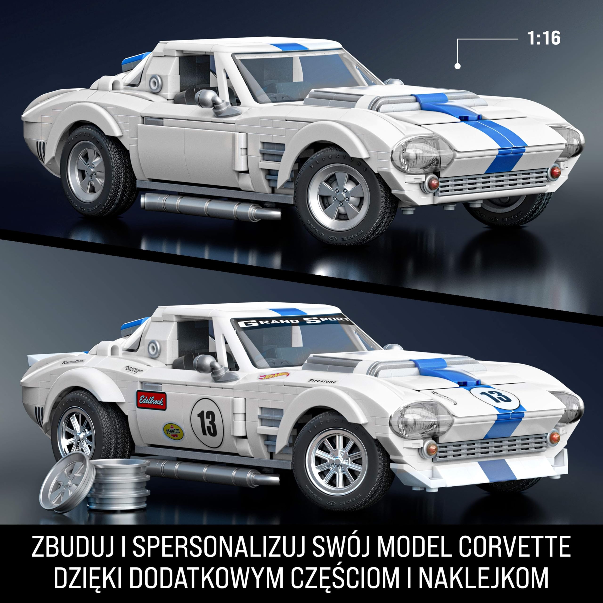 Mattel Brick Shop Hot Wheels Corvette Grand Sport Zestaw konstrukcyjny