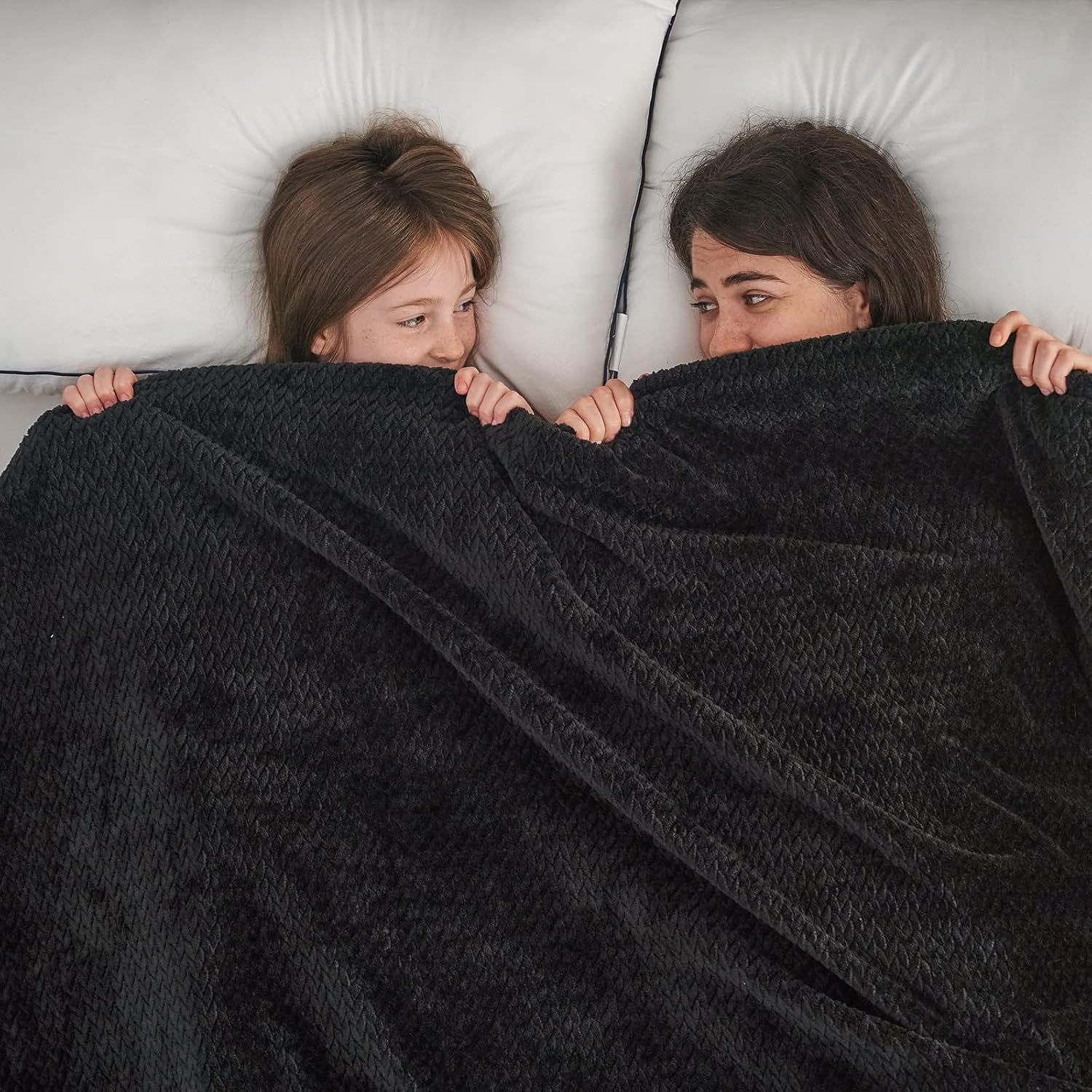 NEWCOSPLAY Super Soft Throw Blanket Black Premium Silky Flannel Fleece Leaves Pattern Lightweight Bed Blanket All Season Use (Black, Throw(50"x60")) - Image 2