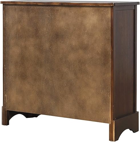 Miniatura 9 de Knocbel Cestas de mimbre de granja con 2 cajones y asas de aleación de aluminio, mesa consola decorativa para entrada, pasillo, comedor, sala de