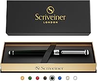 Vista 13 de Pluma de bola de acero inoxidable Scriveiner - Impresionante pluma de lujo de metal con acabado cromado plateado, repuesto de tinta Schmidt
