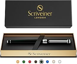 Scriveiner Black Green Rollerball Pen - Multi Award Winning Luxury Rollerball with Chrome Trim & Schmidt Refill, Quality Executive Writing Pen for the Office, Journaling or Gift Set for Men & Women