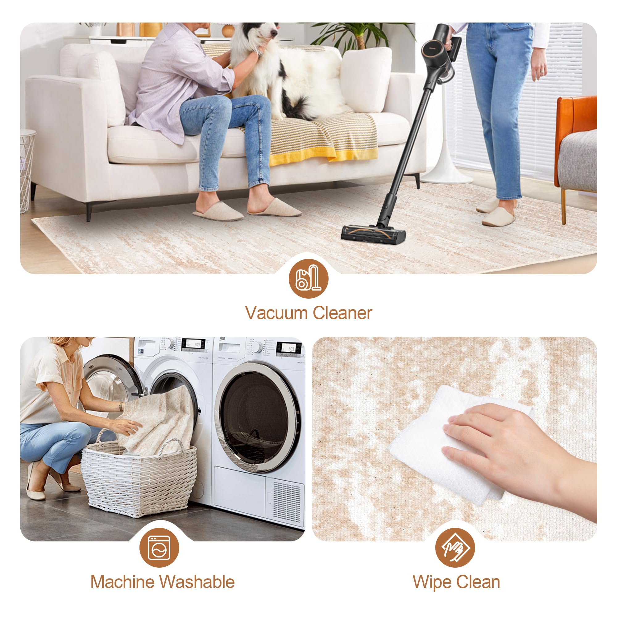 Tappeto di area del soggiorno,tappeto moderno del soggiorno,tappeto lavabile dell'interno morbido per la camera da letto la cucina il tavolo della sala da pranzo l'ufficio domestico 80cm x 160cm beige