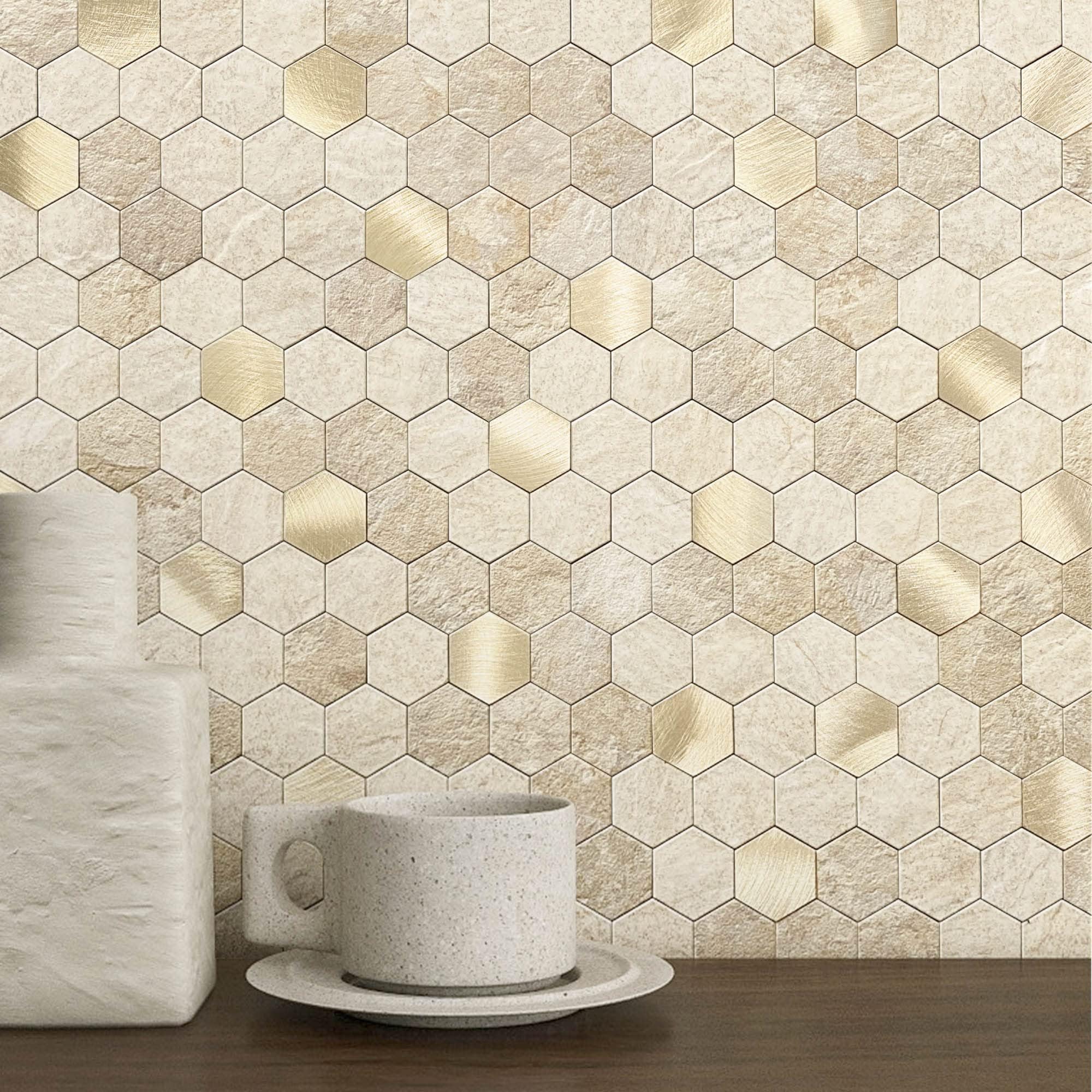 Naturstein Travertin Mosaikfliesen Lorenzo Beige Selbstklebend Bad Bordüre Wand
