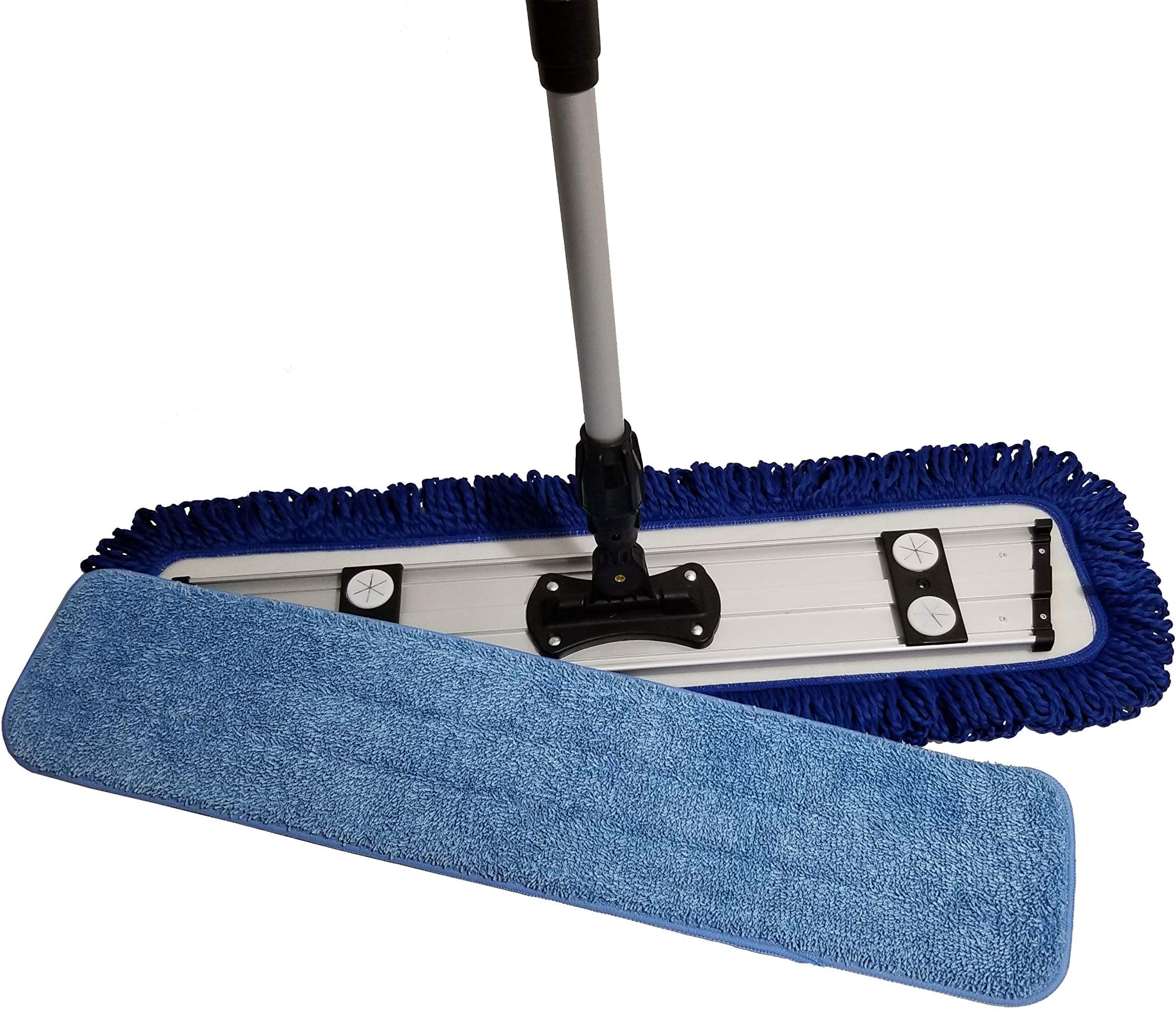 Microfiber Mop, Professional Grade 24 Inch Kit by IdaSmart, Adjustable Aluminum Handle and 2 Premium Washable Mop Pads, Dry Dust Mop and Wet Mop for Laminate, Tile, Hardwood Floor Care and Cleaning