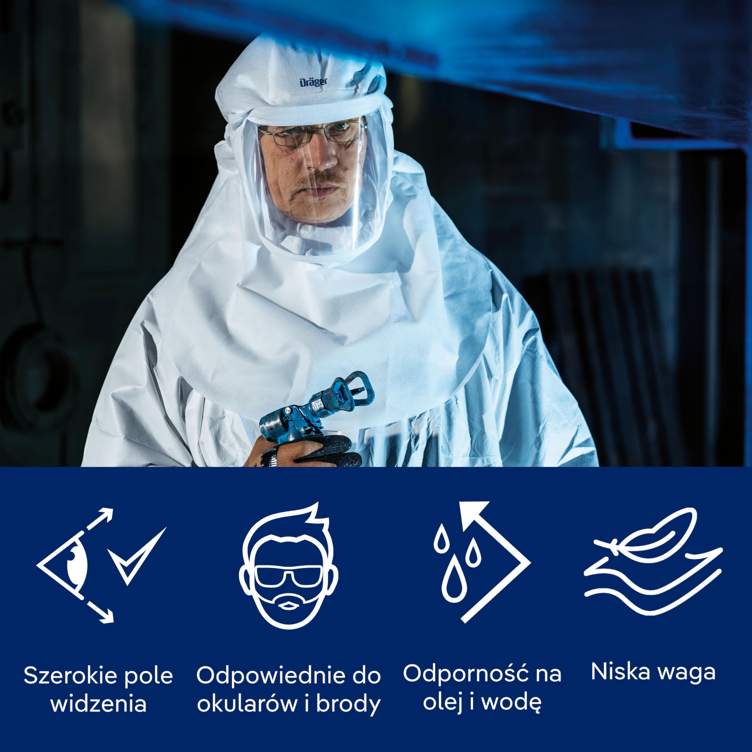 Standardowa maska Dräger X-plore 8000 długa | Wymienna maska o stopniu ochrony TH3