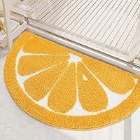 Vista 6 de Tapete de baño semicírculo, tapete para entrada del hogar, absorbente antideslizante, tapete de baño esponjoso y peludo, lavable a máquina