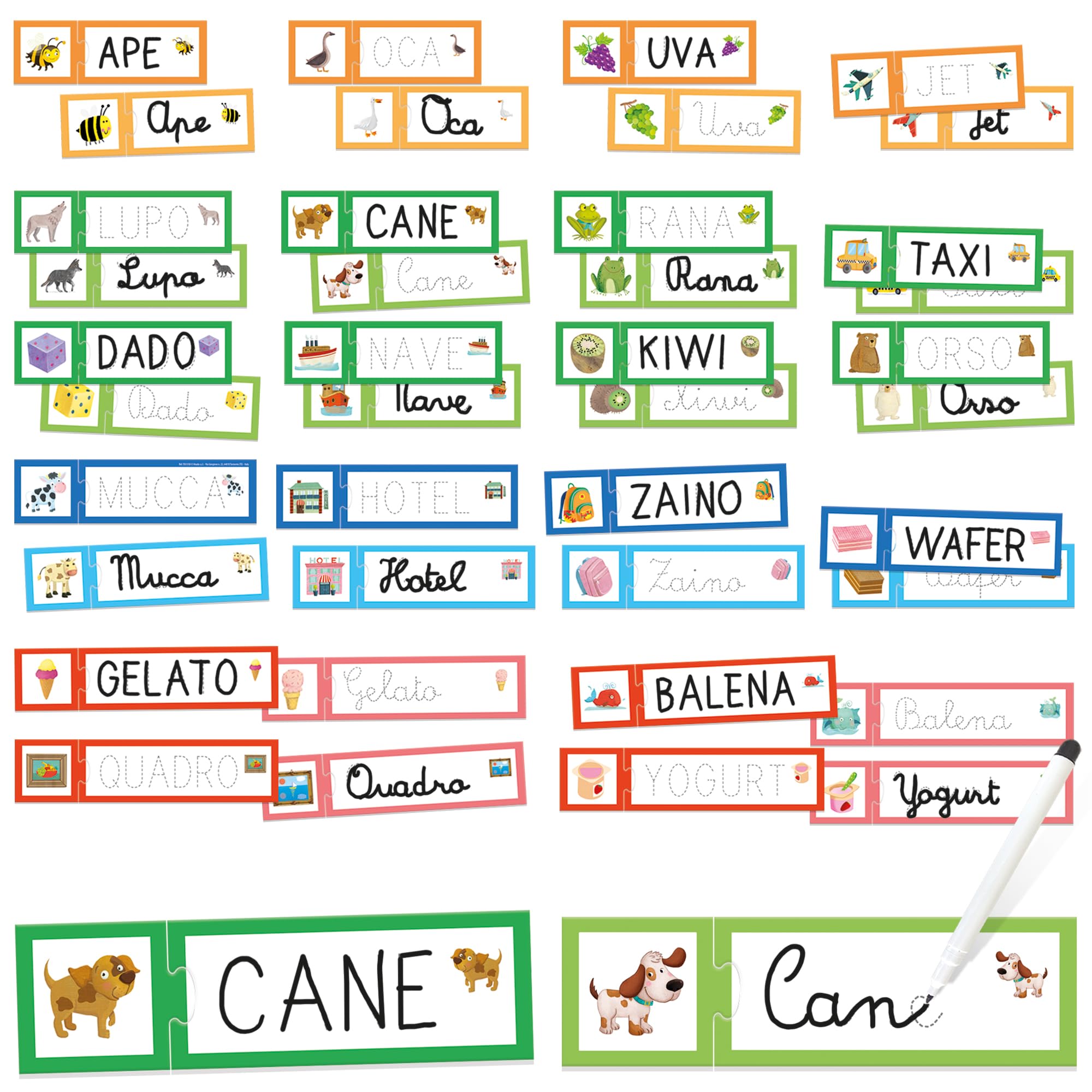 HEADU - Il Mio Primo Leggo e Scrivo, Imparo a Leggere e Scrivere a tre anni, Un Gioco Educativo per Bambini dai 3 ai 6 anni, Made in Italy