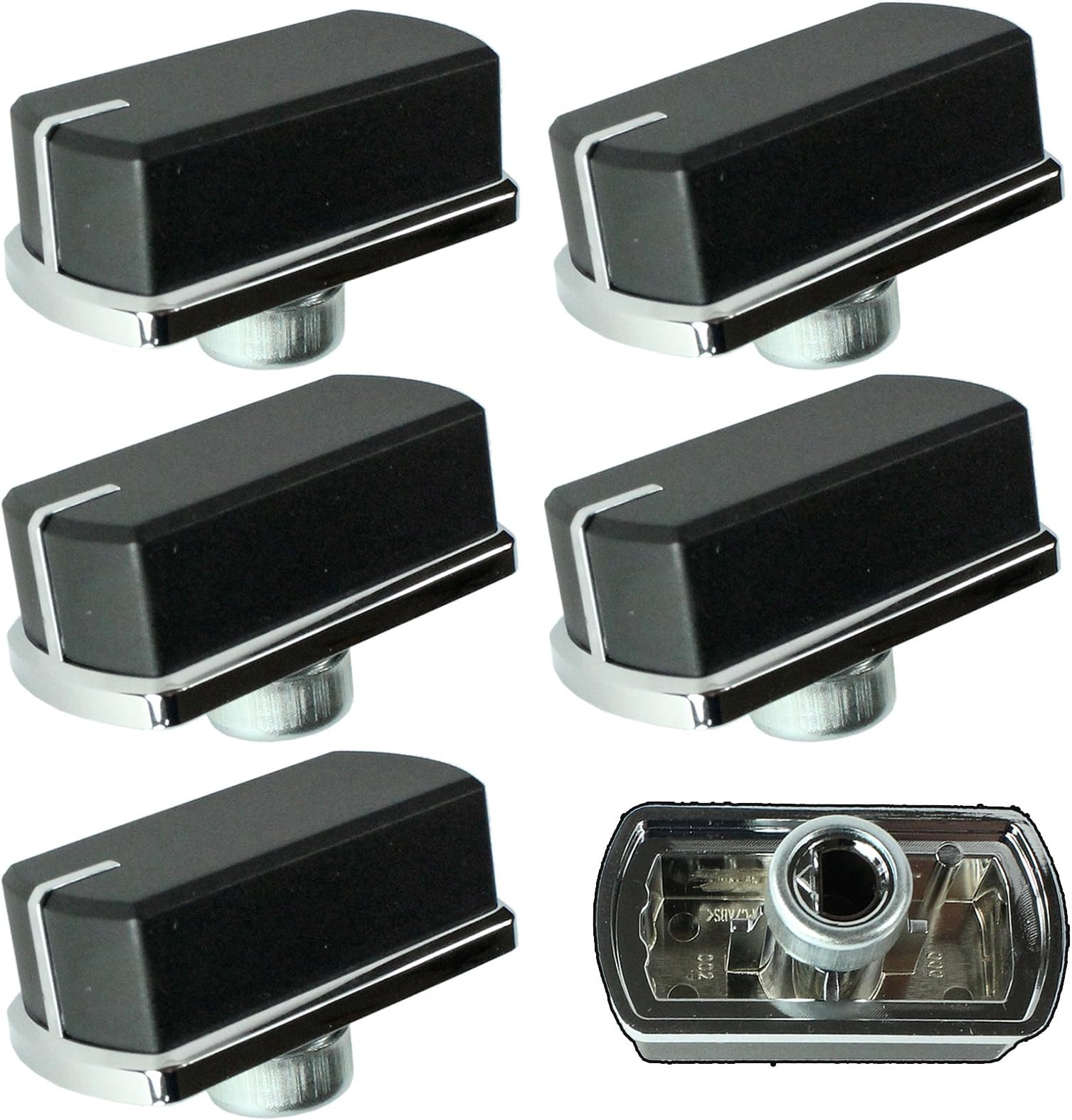 Genuine Belling Hob Oven Cooker Control Switch Knobs (Black/Silver