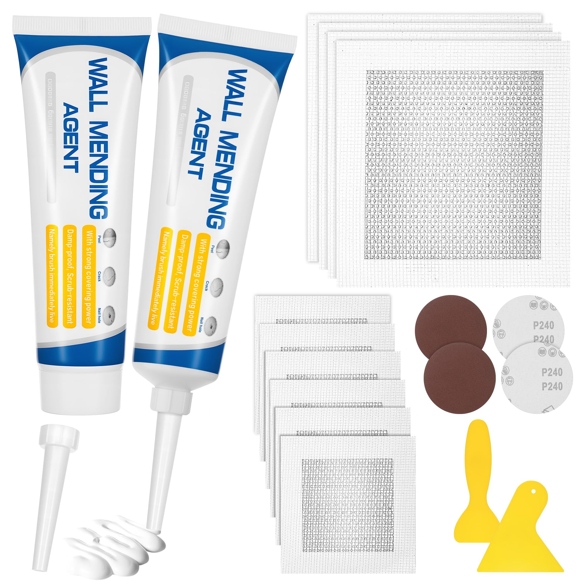 Starvortex Kit de Réparation des Cloisons Sèches 18 Pièces avec Colle pour Papier Peint
