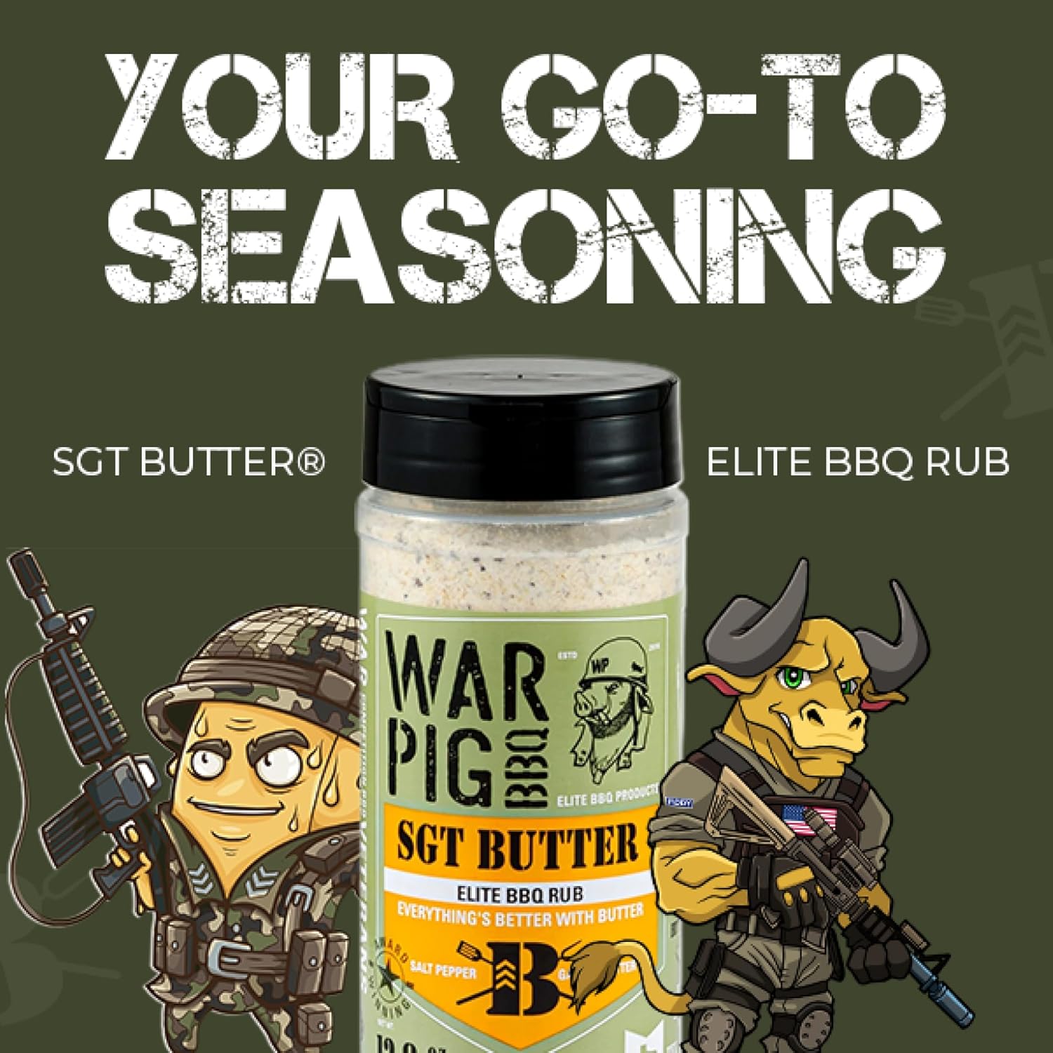 WarPig BBQ Sgt Butter Elite BBQ Rub| Championship All Purpose Seasoning for Beef, Steak, Burgers, Seafood, and Chicken | 12.8 Ounces - Image 6