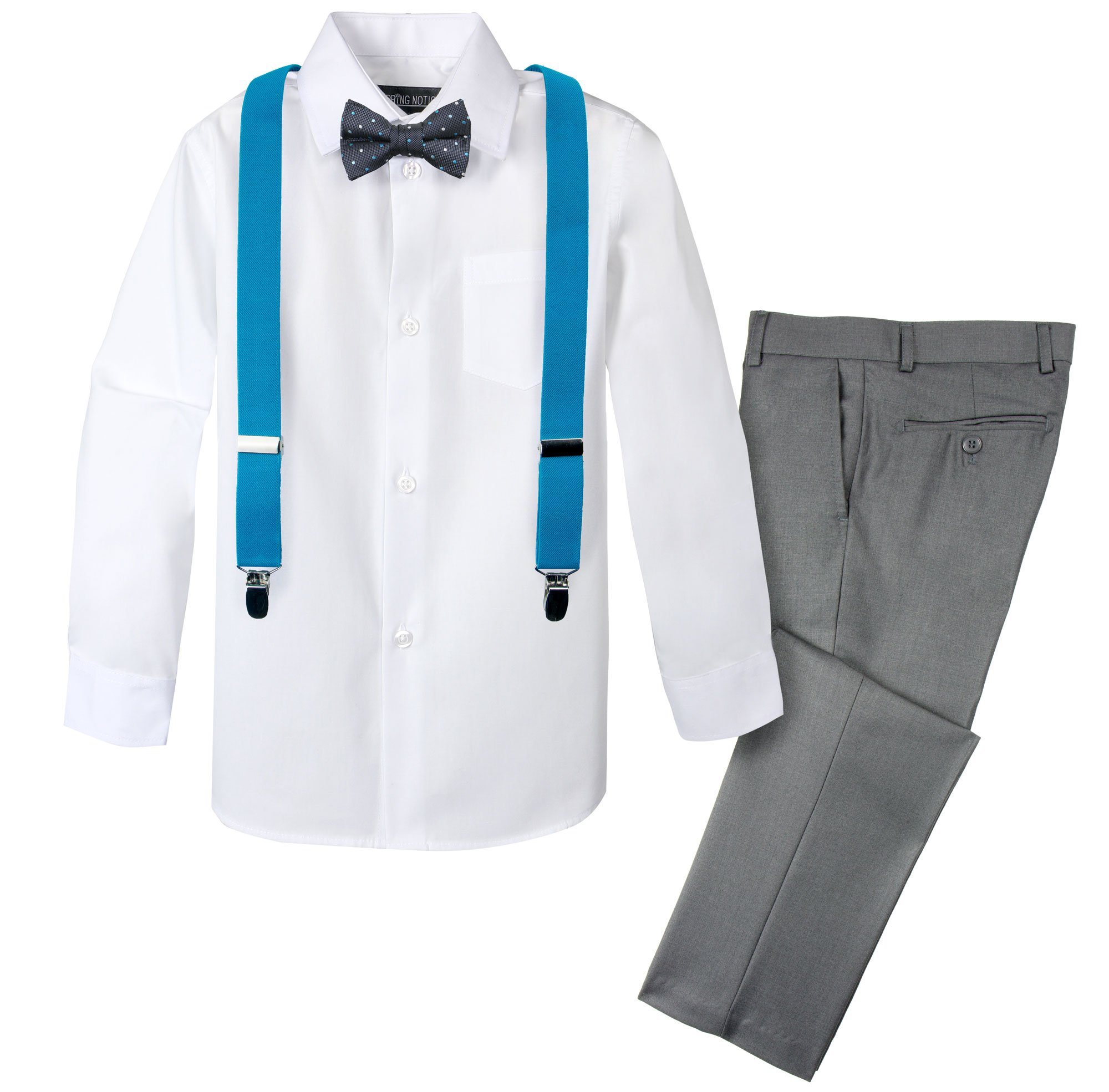 Spring Notion Boys' 4-Piece Patterned Dress up Pants Set