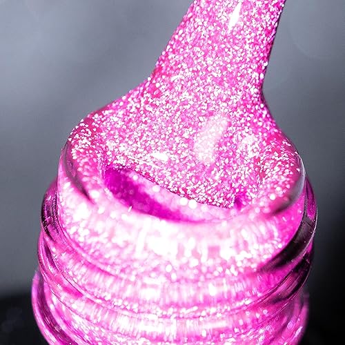 Miniatura 10 de BURANO Esmalte de uñas de gel reflectante, esmalte de gel reflectante con purpurina de diamante de 0.2 fl oz, esmalte de gel de color brillante para