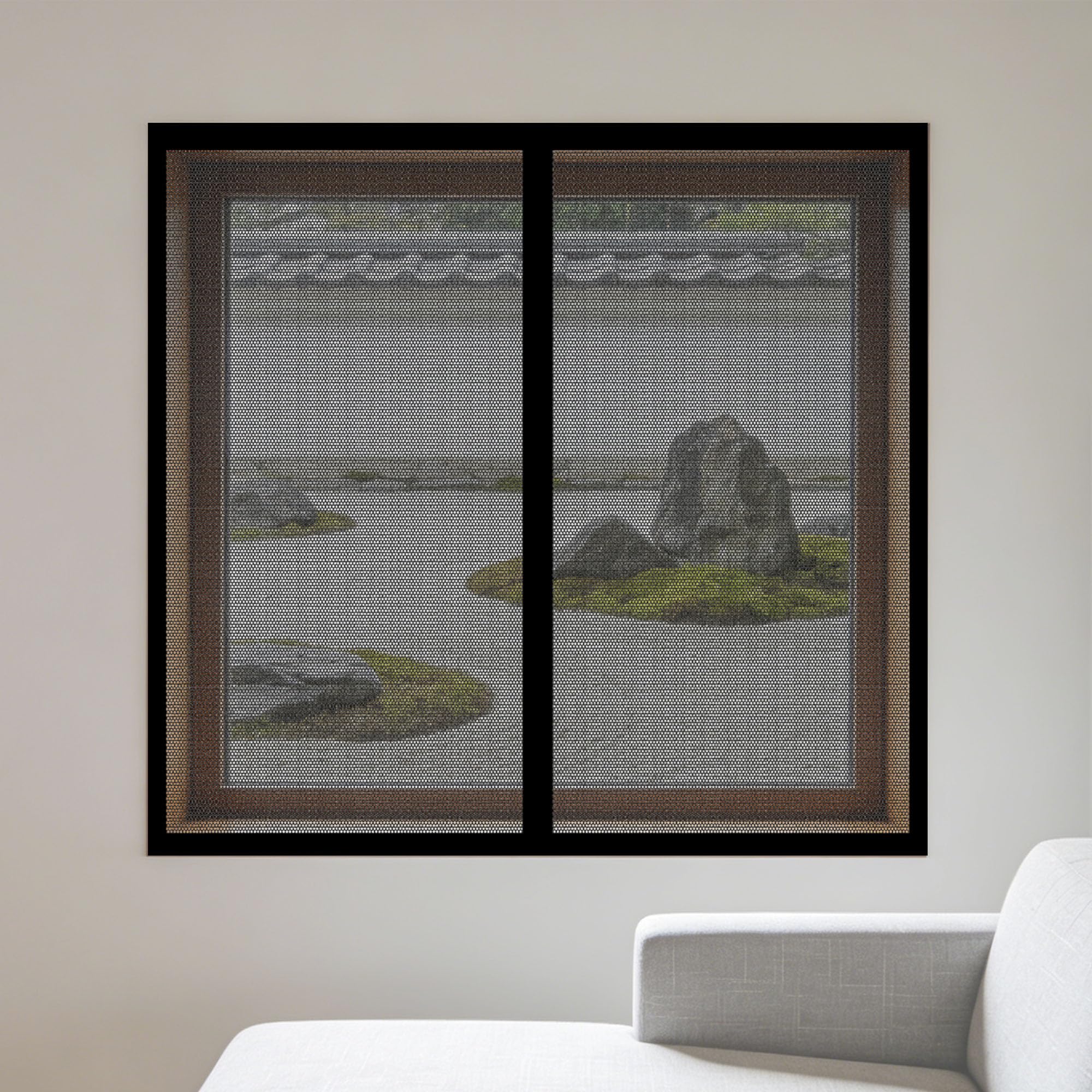 Fly Screens Windows 115 x 170 cm with Selfadhesive Fly Bug Bee Protection Screen Easy Installation for Windows Doors and Patio Screens, Black