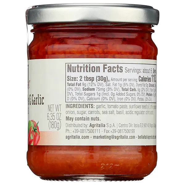 Bella Italia Calabrian Chile & Garlic Stir In Sauce, 6.35 OZ 2