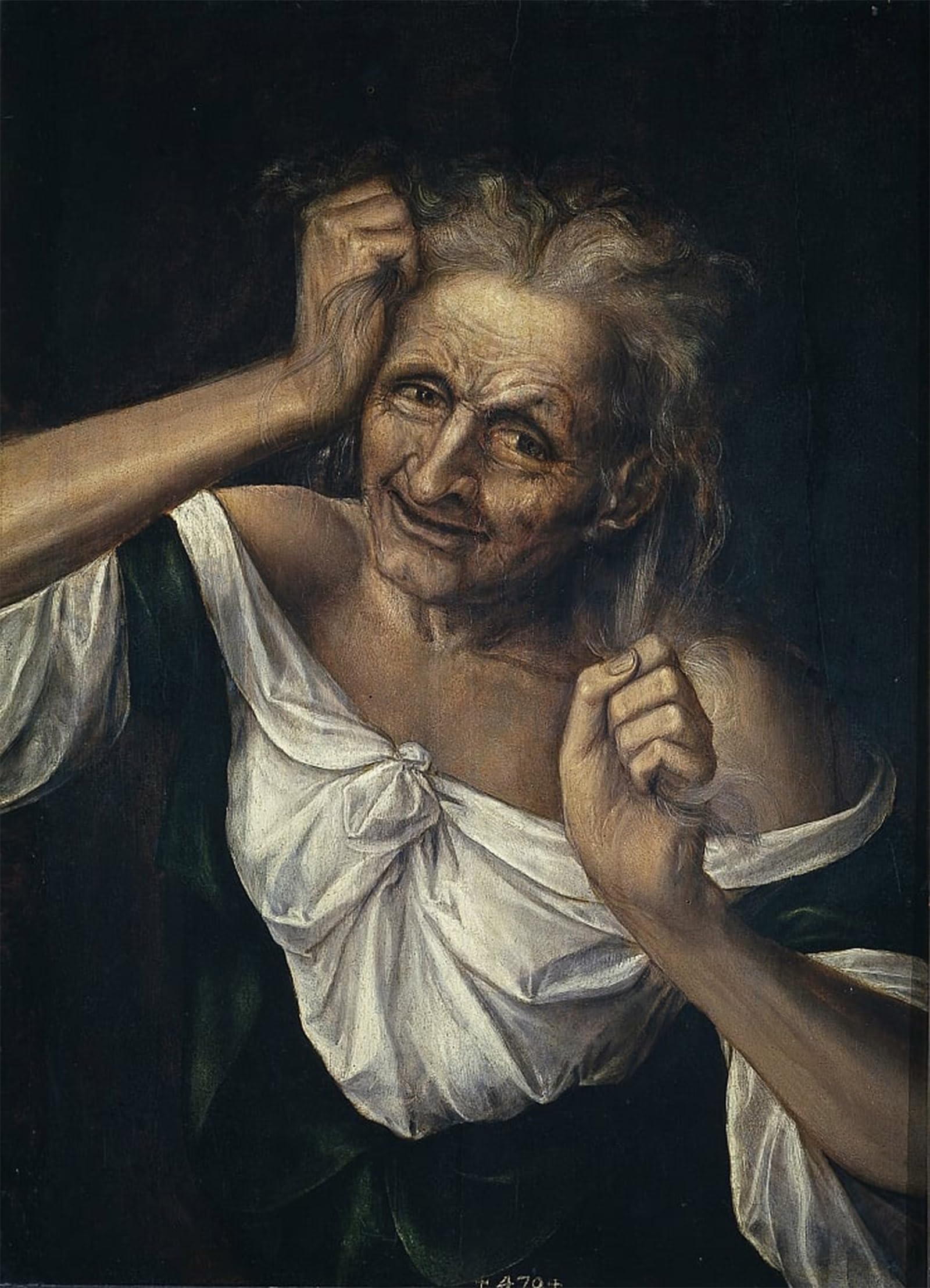 POSTERIIk Famous Animal Posters Vintage Picture Old Woman Tearing At Her Hair by Quentin Massys or Metsys Modern Wall Decor for Home Decor 60x90cm