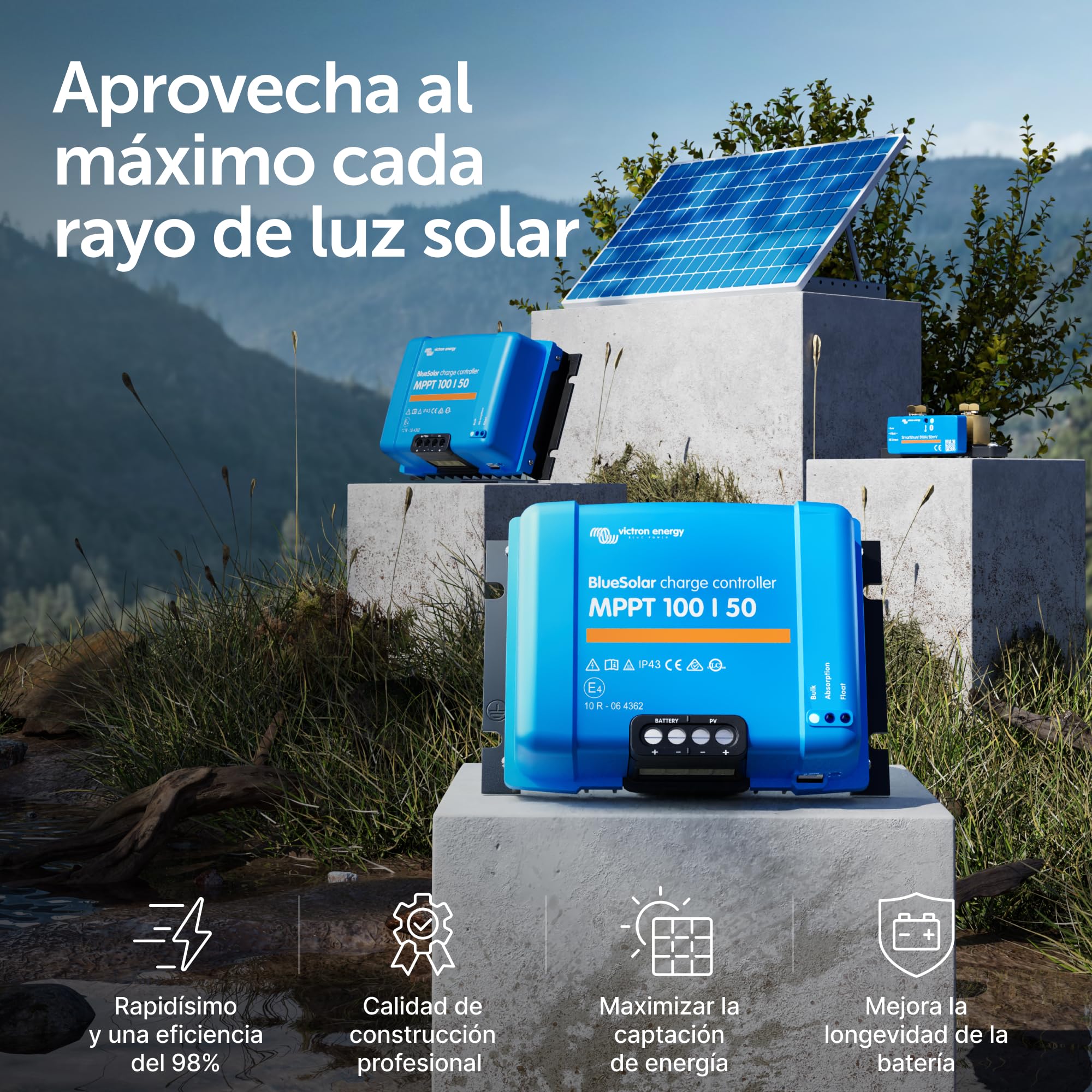 Victron Energy BlueSolar MPPT 100V 50A 12/24V Controlador de Carga Solar